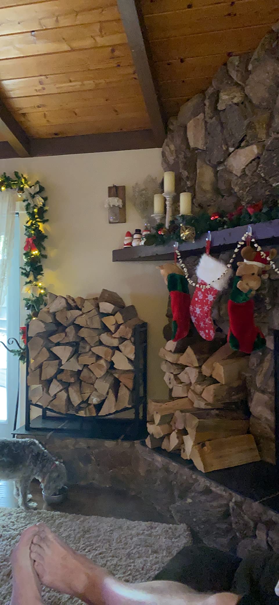 PHI VILLA Heavy Duty Firewood Racks Indoor/Outdoor Log Rack with Kindling Holder, 30 Inches Tall, Black customer photo 2
