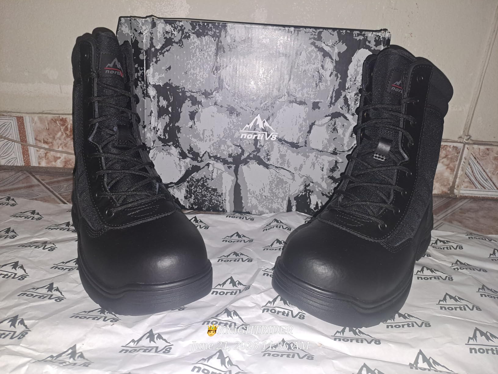 NORTIV 8 Men's Steel Toe Work Boots Side Zipper | Safety Industrial & Construction Military Work Boots Slip Resistant ASTM F2413-18, TROOPER-STL customer photo 2
