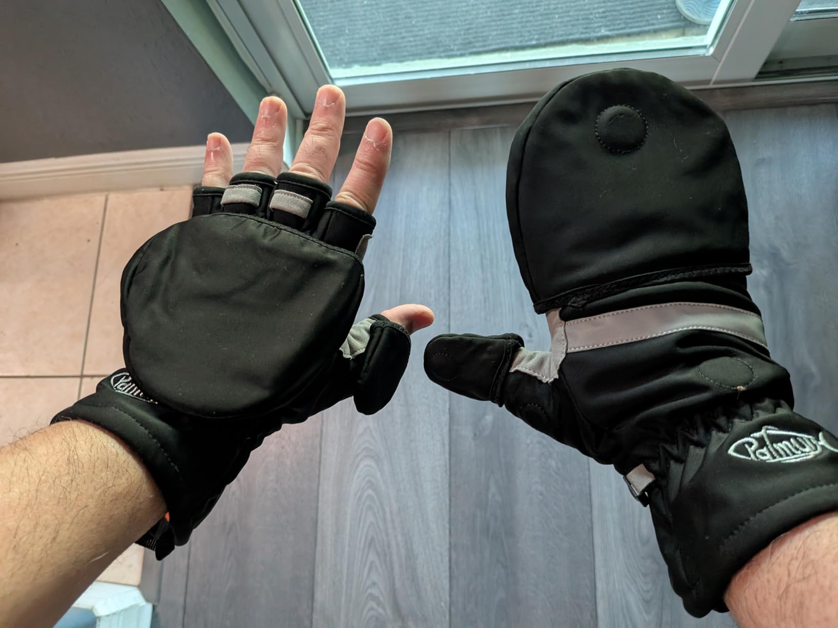 Palmyth Ice Fishing Gloves Convertible Mittens Flip Fingerless Mitt with Thinsulate 3M Warm for Cold Weather and Winter Men Women Photography Running Camera customer photo 2