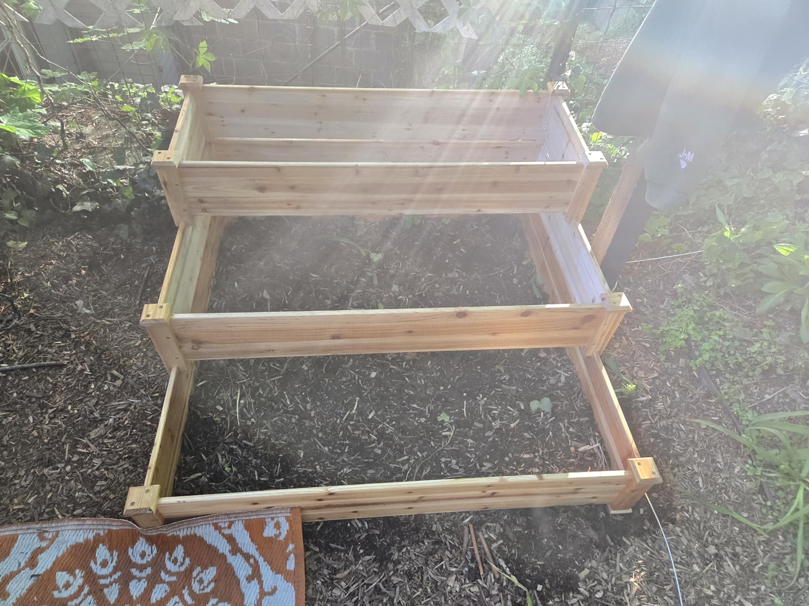 Yaheetech 3 Tier 47 x 47 x 22in Raised Garden Bed Horticulture Outdoor Elevated Flower Box Tiered Garden Bed Wooden Vegetables Growing Planter for Backyard/Patio/Gardener customer photo 1