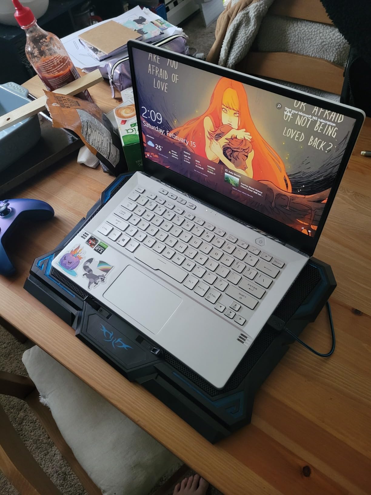 Laptop Cooling Pad, Laptop Cooler with 6 Quiet Led Fans for 15.6-17 Inch Laptop Cooling Fan Stand, Portable Ultra Slim USB Powered Gaming Laptop Cooling Pad, Switch Control Fan Speed Function customer photo 2