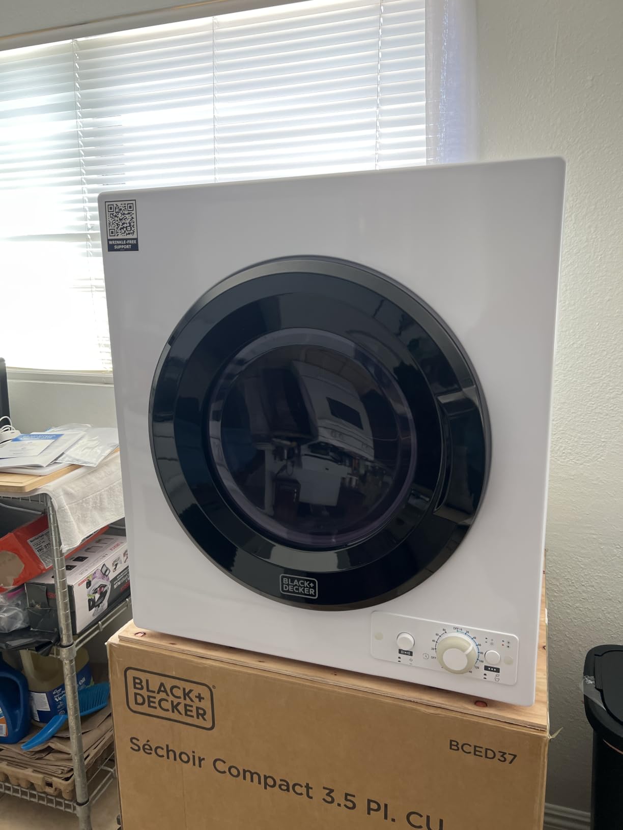 BLACK+DECKER 2.65 Cu. Ft. Portable Dryer, 8.8 lb. Capacity, BCED26, White | 8.8 lb. Capacity Electric Dryer, 1400W 120V Vented, Stainless Steel Drum, Dryers for Laundry for Standard Wall Outlet customer photo 2