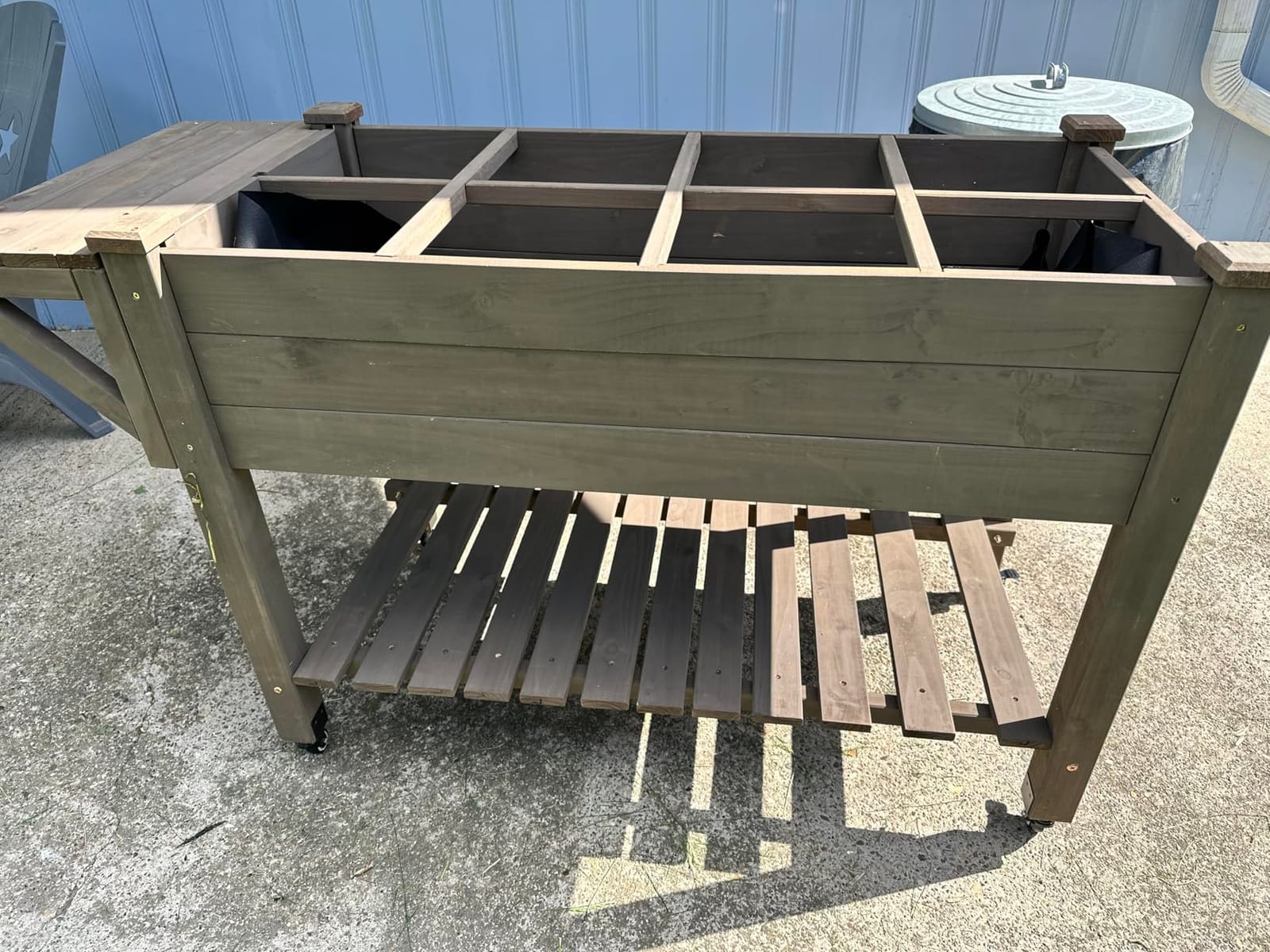 Aivituvin Raised Garden Bed on Wheels, Elevated Plant Boxes Outdoor Large with Grow Grid - with Large Storage Shelf 52.7