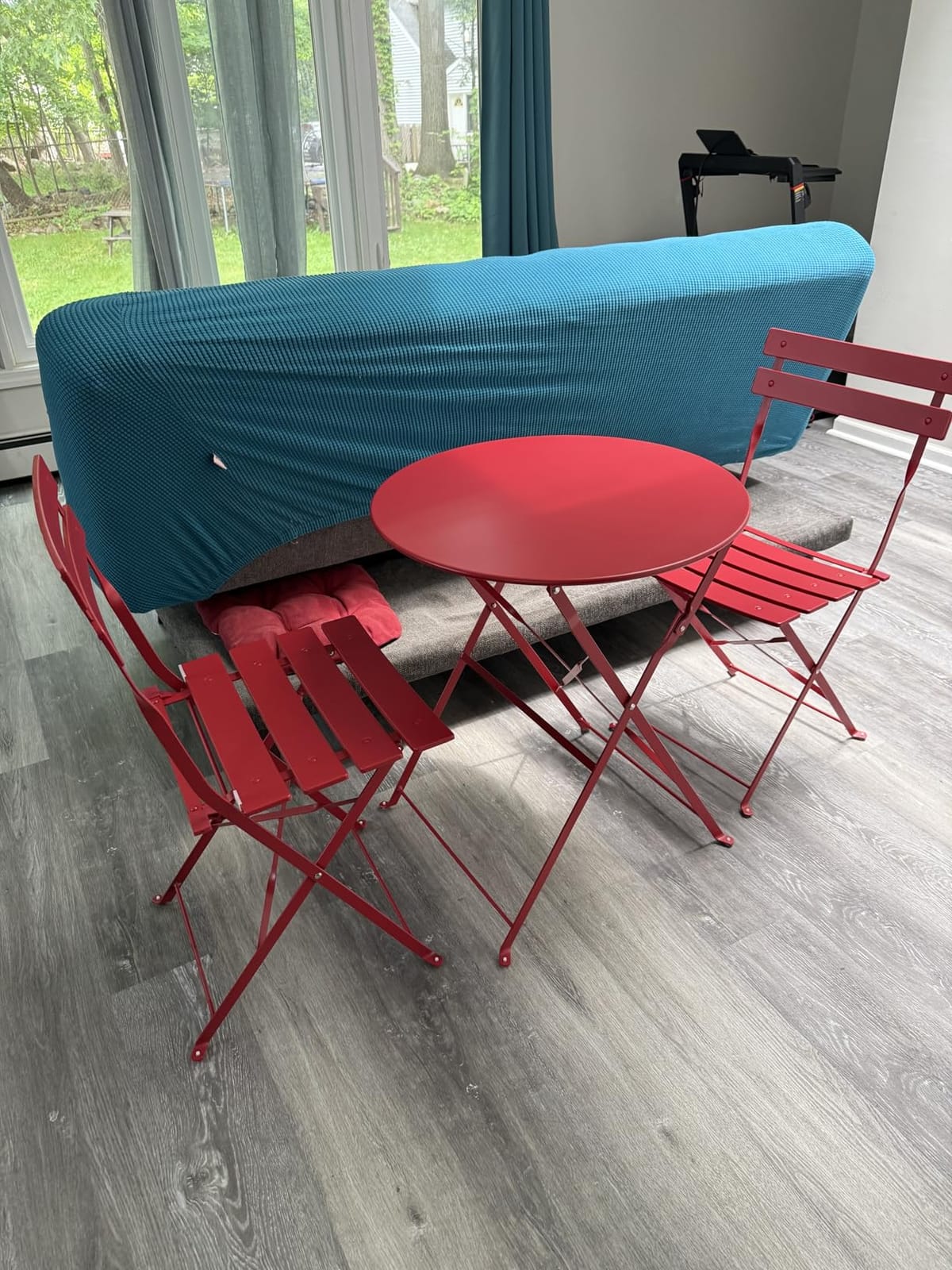 Grand patio 3-Piece Folding Patio Bistro Set Outdoor Porch Balcony, Yellow | Foldable 2 Chairs and 1 Table, Weather-Resistant Outdoor Indoor Conversation Set for Patio, Yard, Garden customer photo 1