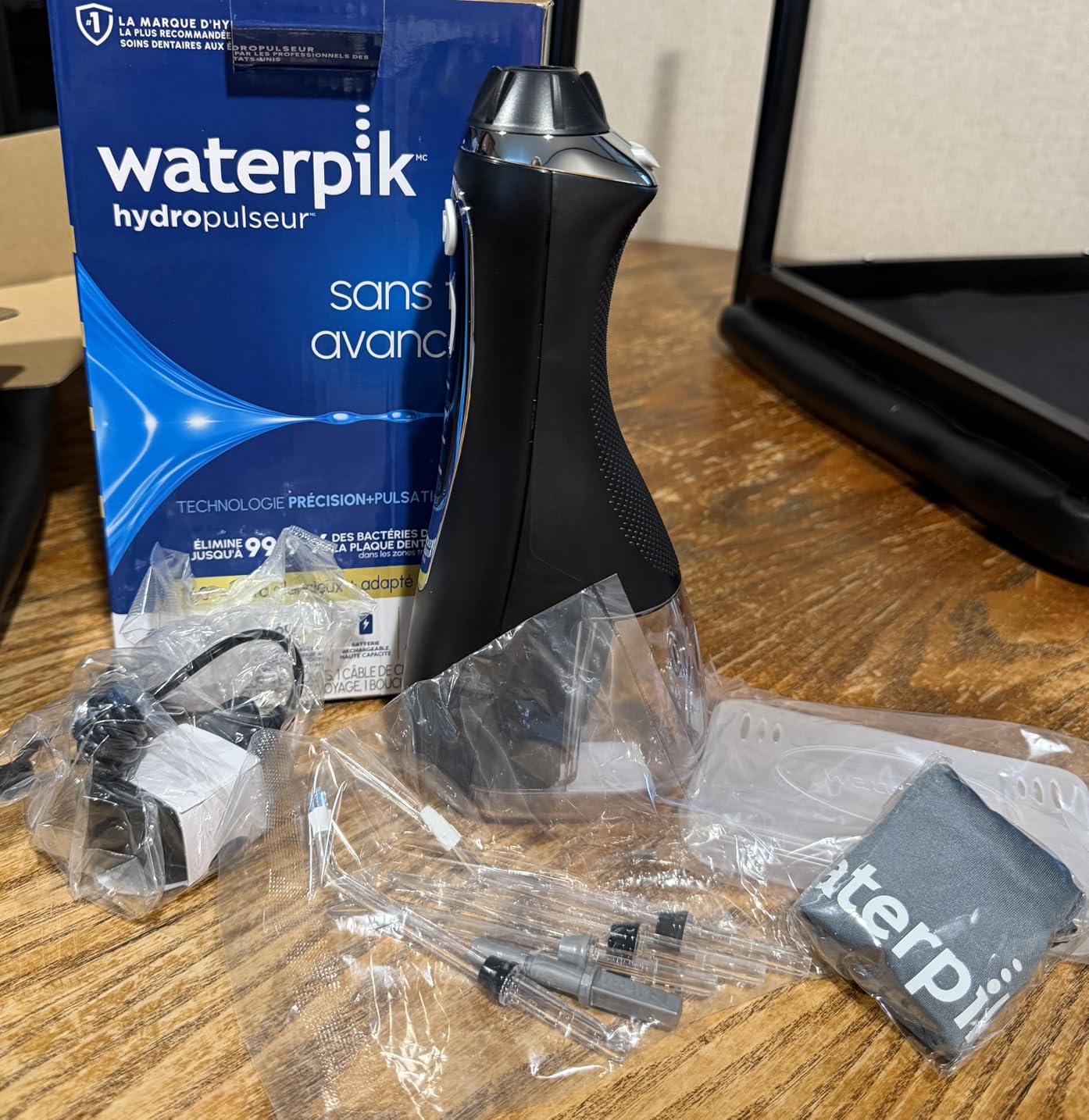 Waterpik Cordless Advanced Portable Water Flosser, Rechargeable, Gray | 3 Settings, 4 Tips, Travel Bag, for Gums, Teeth, Dental Braces, Implants, Shower Use ADA Accepted WP-587 customer photo 1
