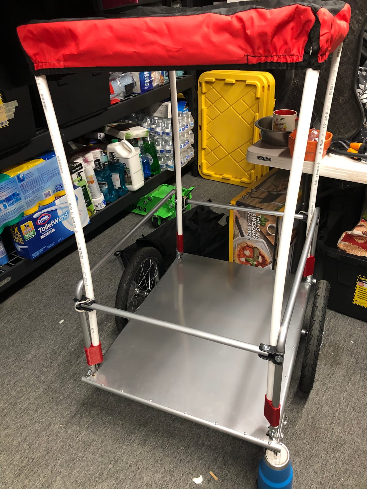 Goplus Bike Cargo Trailer, Foldable Bicycle Trailer with 16” Wheels, Removable Cover, Oxford Fabric, Folding Frame Quick Release, Bike Cart Bike Wagon Trailer for Luggage, Tools, Groceries customer photo 1