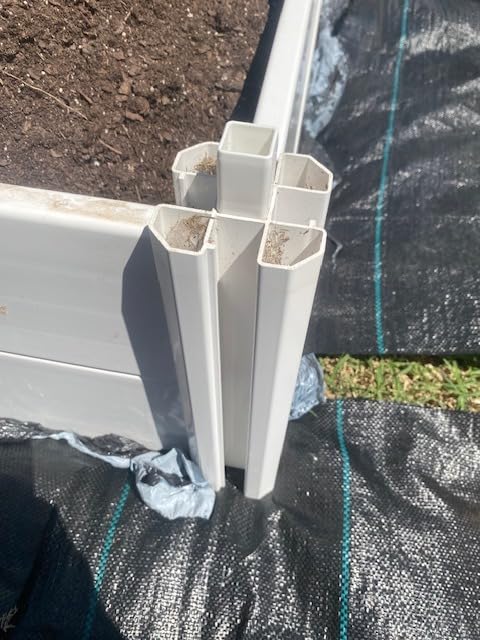 4'x4' Vinyl Raised Garden Bed Kit Outdoor Above Ground Planter Box | Screwless White Vinyl Garden Bed with Grid for Growing Vegetables, Flowers, Herbs, DIY Gardening, Dogs Cats Whelping Pen Box. customer photo 1
