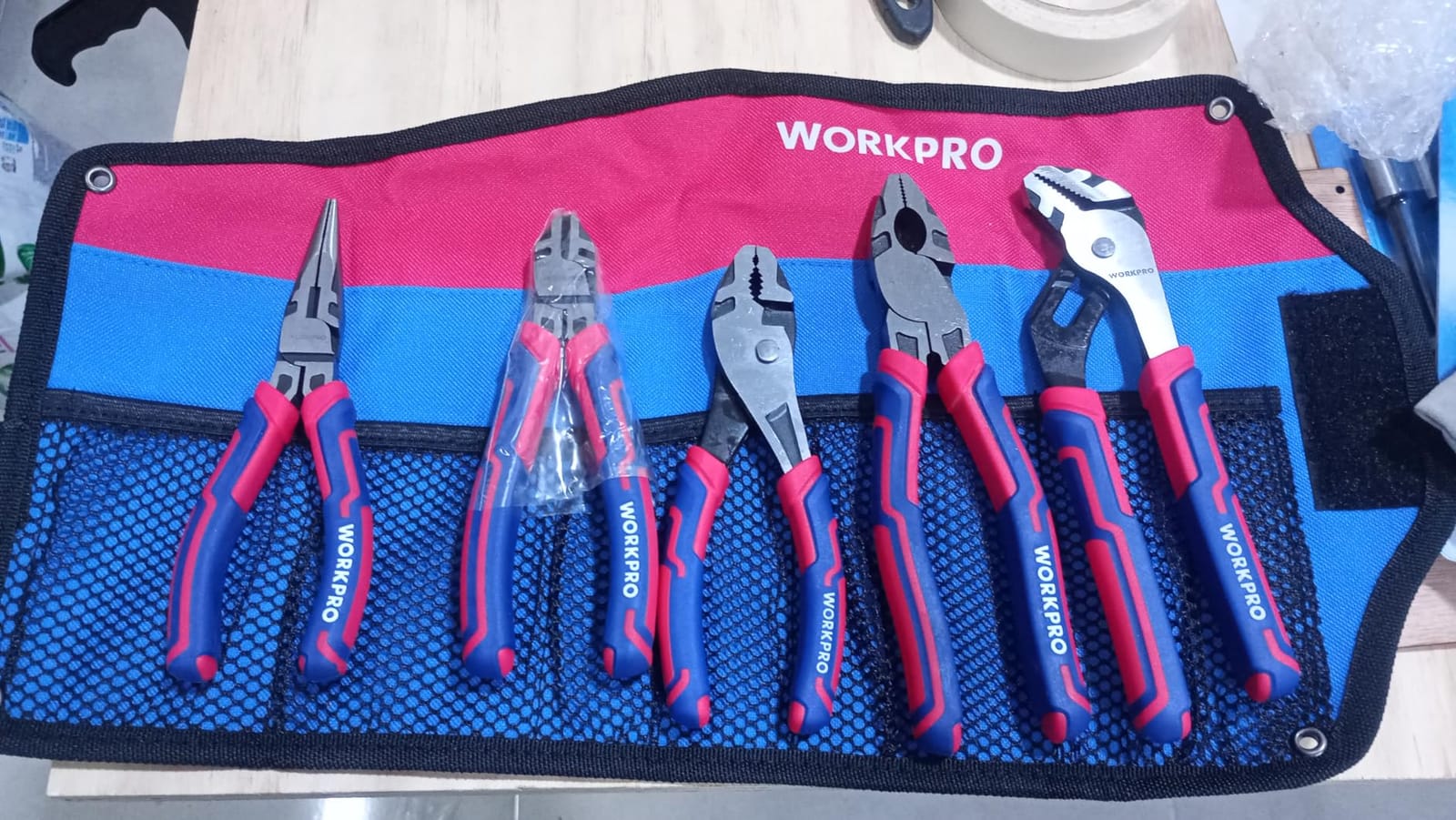 WORKPRO Pliers Set, 5-Piece Premium Cr-V Pliers Kit with Storage Pouch | 6 Inch Slip Joint, Long Nose, Diagonal Cutter, 8 Inch Groove Joint, 7 Inch Linesman, Ergonomic Grip, for Basic Repair customer photo 1