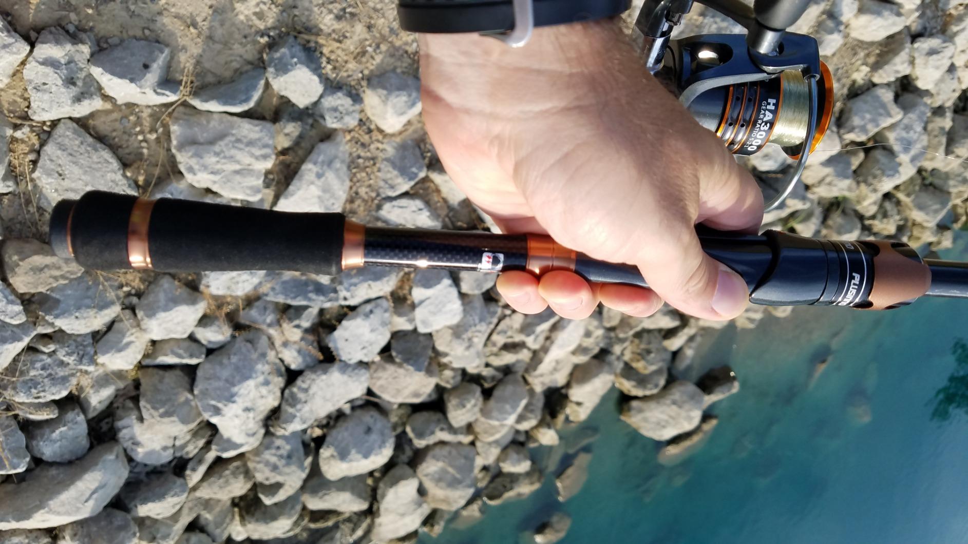 PLUSINNO Fishing Rod and Reel Combos, Bronze Warrior Toray IM6 Carbon Matrix Telescopic Fishing Rod Pole, 12 +1 Shielded Bearings Stainless Steel BB Spinning Reel, Travel Freshwater Fishing Gear customer photo 2