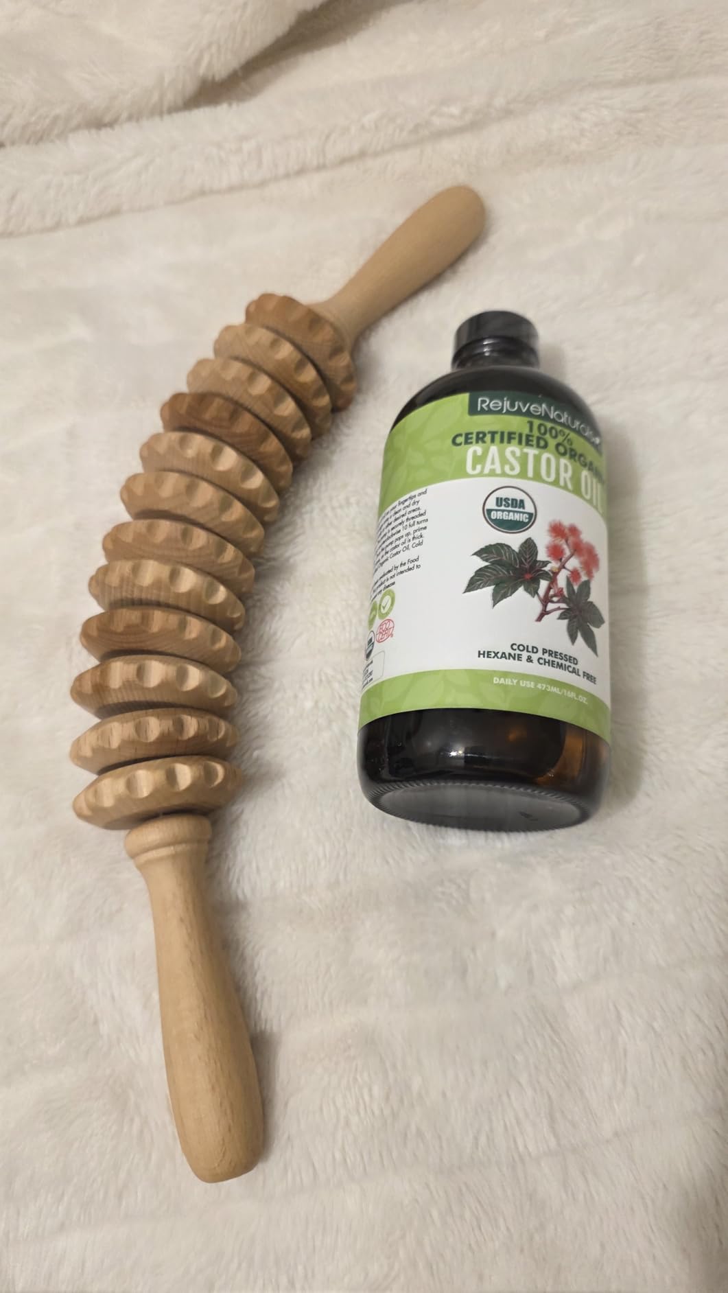 tuuli Wooden Massage Roller for Waist and Thigh, Multi-Functional Body Roller for Cellulite Reduction and Muscle Tension, Natural Massager for Women and Men (Curved) customer photo 2
