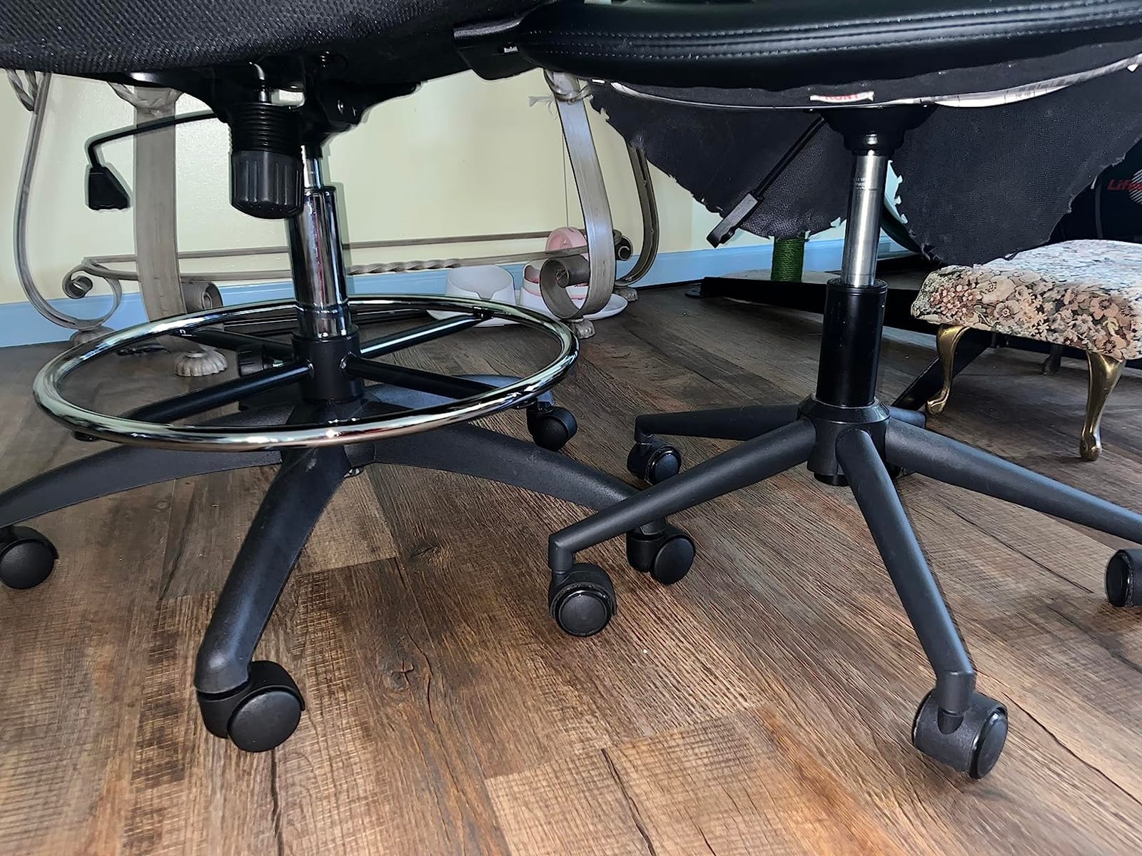 HYLONE Drafting Chair Tall Office Chair High-Back Mesh Standing Desk Stool with Adjustable Footrest Ring and Flip-Up Arms Black customer photo 2