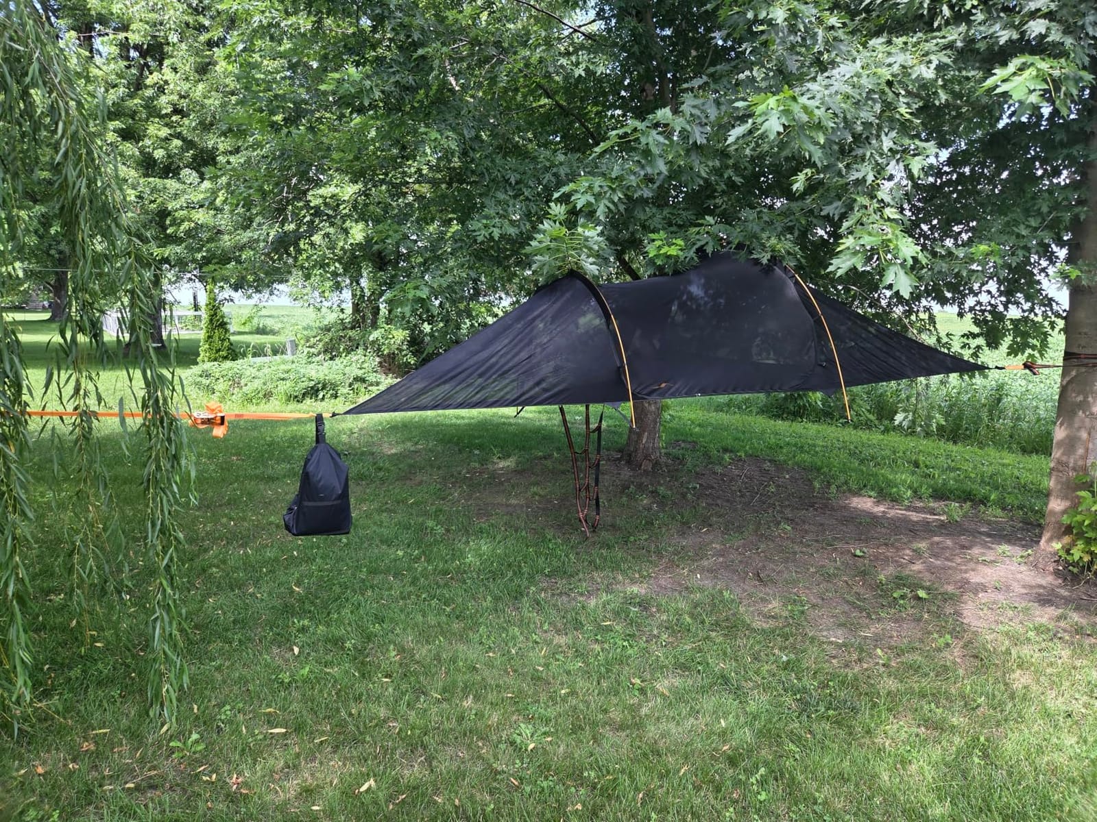 Night Cat Triangle Hammocks 2-Persons: Lay Flat 3 Point Hammock Tent with Bug Net Rainfly 13ft 440 LBS customer photo 2
