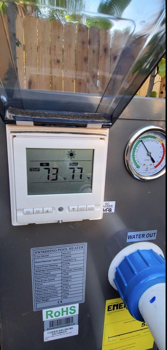 FibroPool FH255 Pool Heat Pump - 240V Electric - 55,000 BTU - Metal customer photo 1