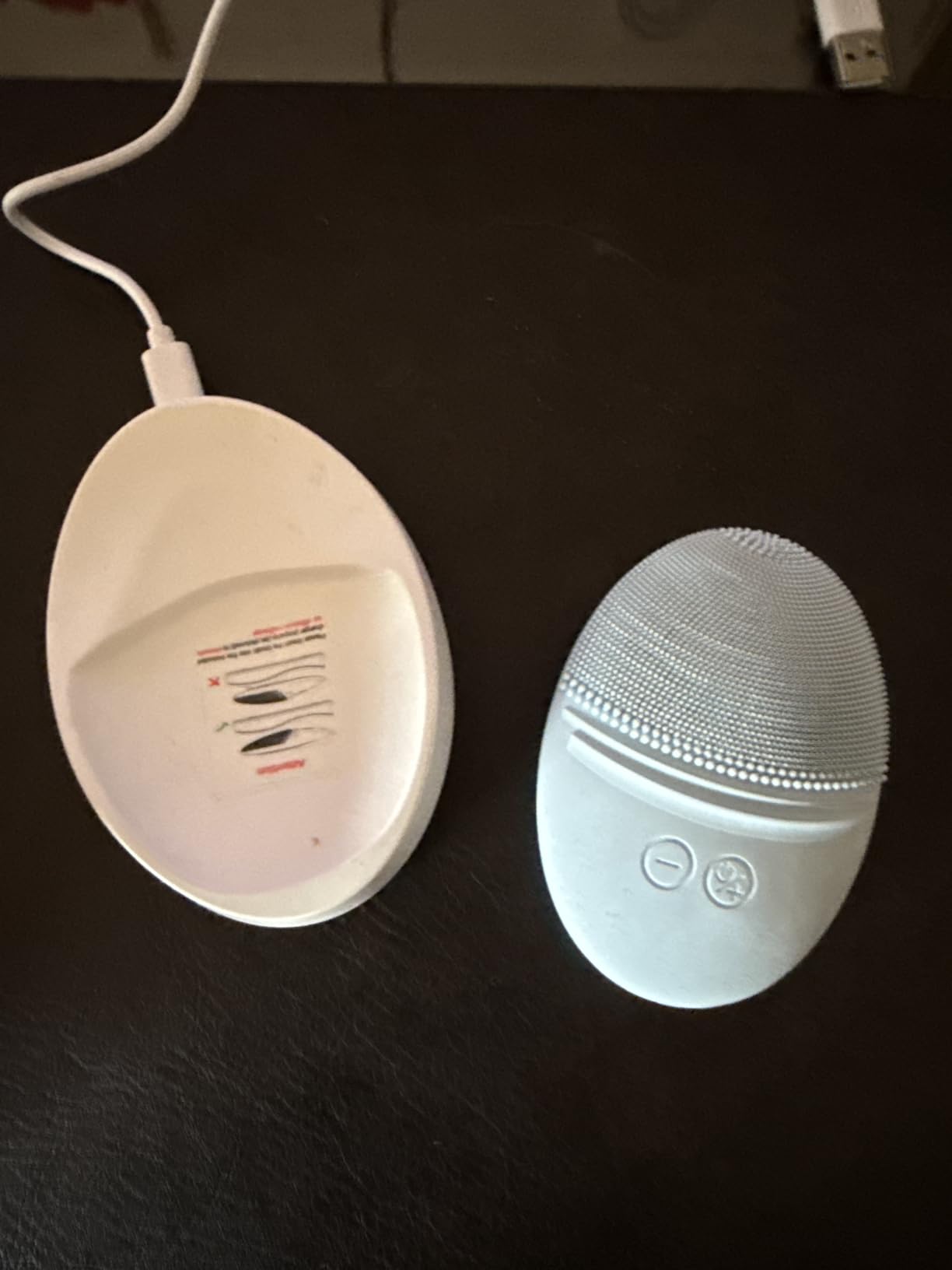 EZBASICS Silicone Facial Cleansing Brush, IPX7 Waterproof, Blue customer photo 2