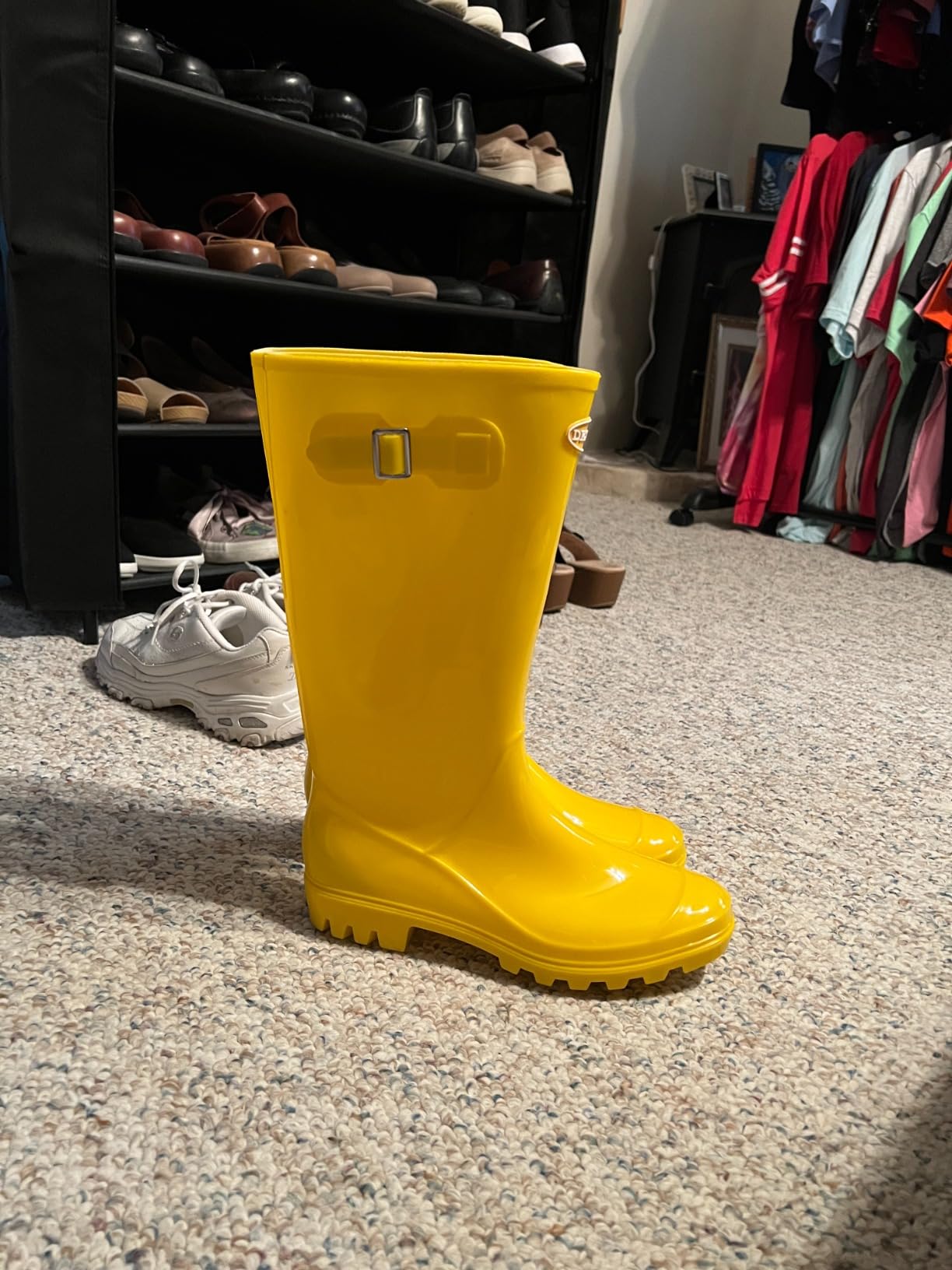 DKSUKO Women's Tall Waterproof Rain Boots Rubber Garden Boots with Buckle | Deep-lug non-slip outsole, breathable polyester lining, removable insole - for gardening, farm chores, rainy dog walks customer photo 1
