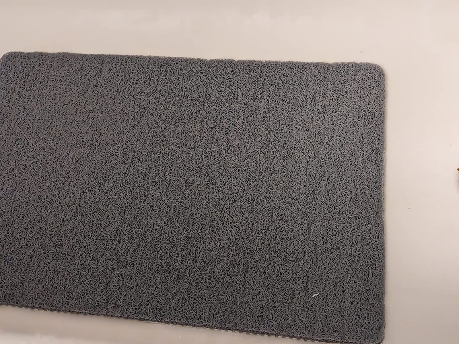Asvin Soft Textured Bath, Shower, Tub Mat, 24x16 Inch Rectangular, Phthalate Free, Non Slip Comfort Bathtub Mats with Drain, PVC Loofah Bathroom Mat for Wet Areas, Quick Drying, Grey customer photo 1