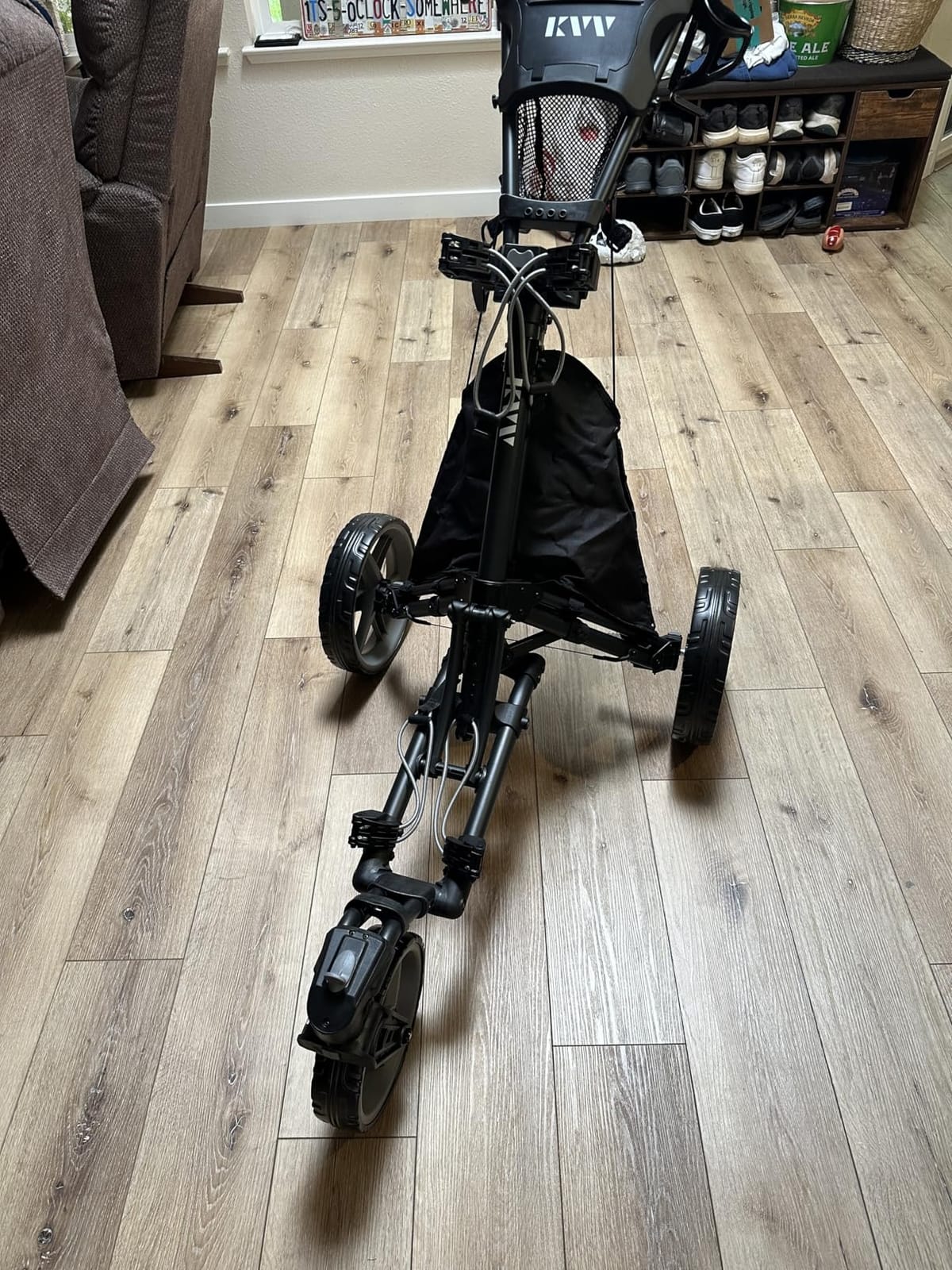 KVV 3 Wheel 360 Rotating Front Wheel Golf Push Cart Open and Close in ONE Second-Free Umbrella Holder Included customer photo 2