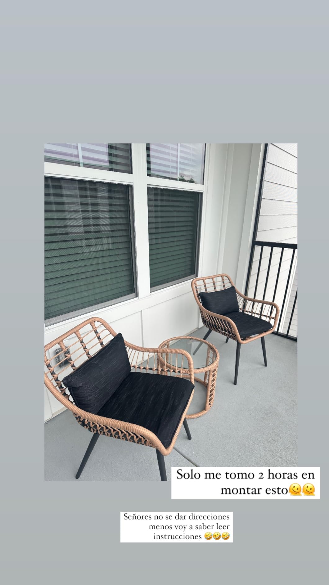 JOIVI 3 Piece Wicker Patio Bistro Set, Small Patio Conversation Set, Black | All-Weather Outdoor Bistro Chairs and Tempered Glass Top Side Table Set, w/Seat Cushions, Ideal for Balcony, Porch, Backyard customer photo 1