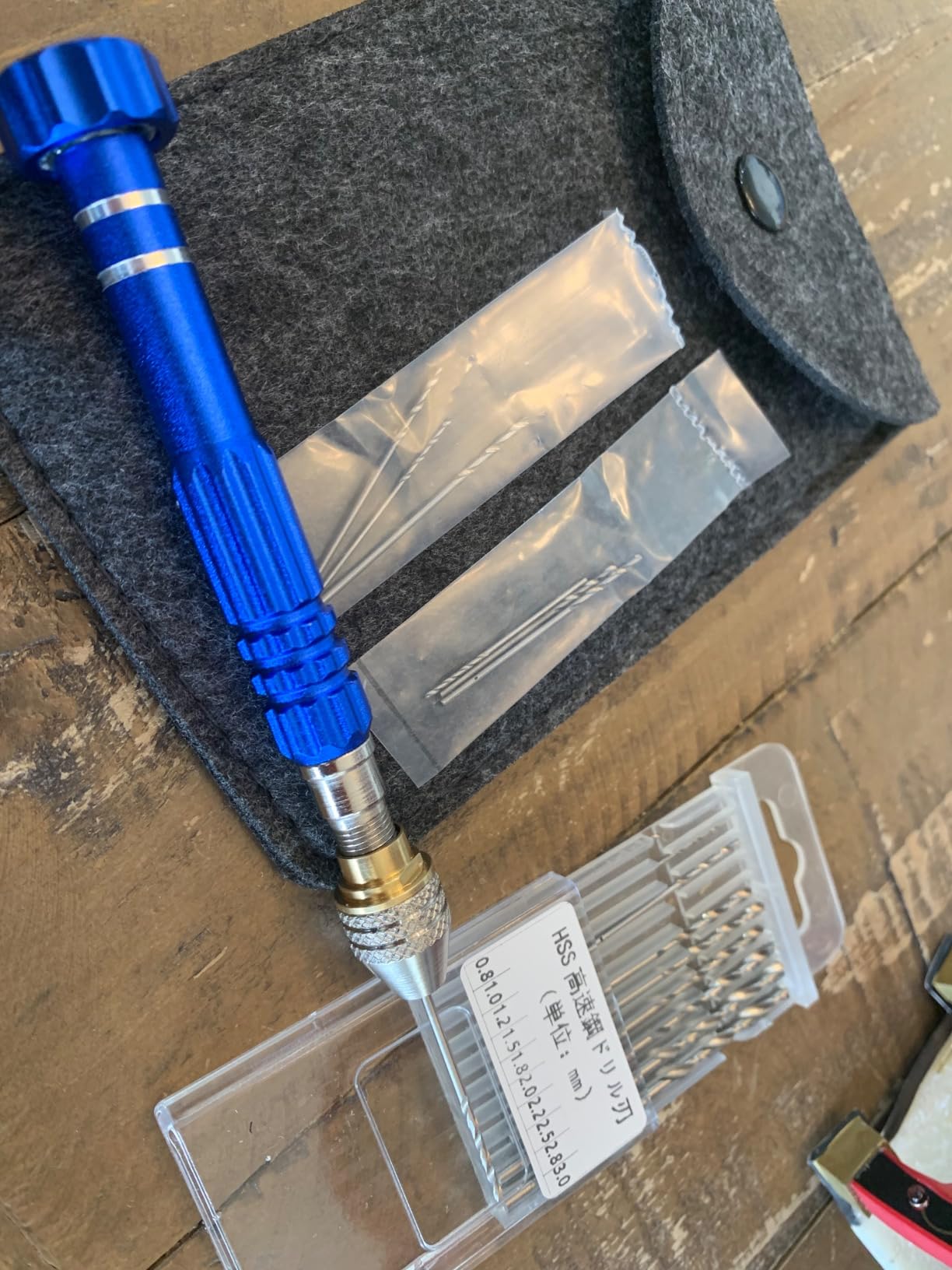 Hand Pin Vise with 16 Pcs Drill Bits，for Resin, Rotary Tools for Wood, Jewelry, Plastic, Miniature - Blue customer photo 2