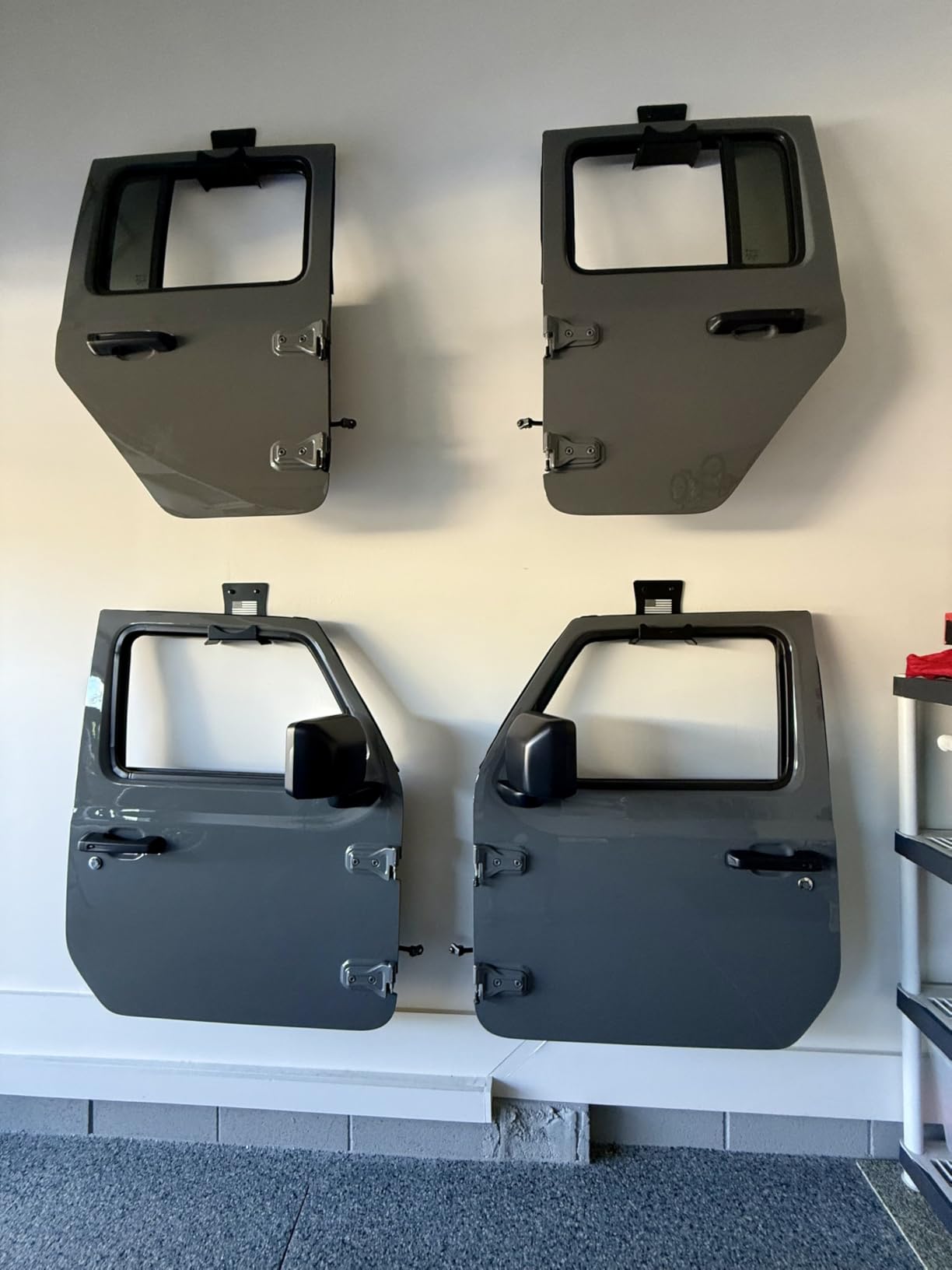 4 PCS US Flag Door Hangers Compatible with 1956-2026 Jeep CJ YJ TJ LJ JK JL | 2 Types of Bolts, Removable Wall Mounted, Heavy Duty Metal, Anti-Corrosion/Rust, Rubber Lining, Hold 60 LBS customer photo 2