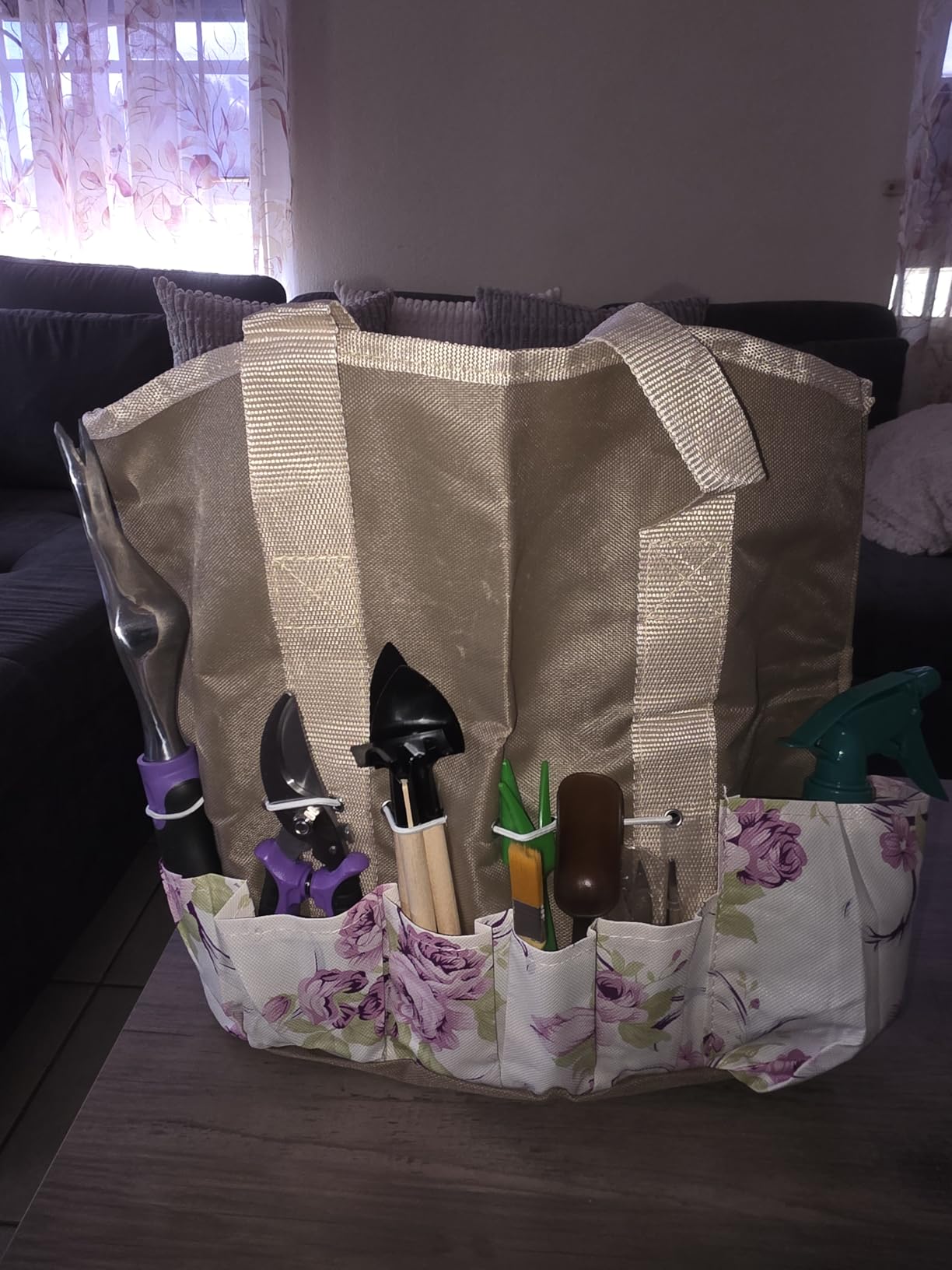 Garden Tools Set, 30 Piece Stainless Steel Gardening Kit with Vintage Floral Tote Bag, Non-Slip Ergonomic Rubber Handle, Ideal Gift for Women & Beginners, for Succulent, Home Garden customer photo 1