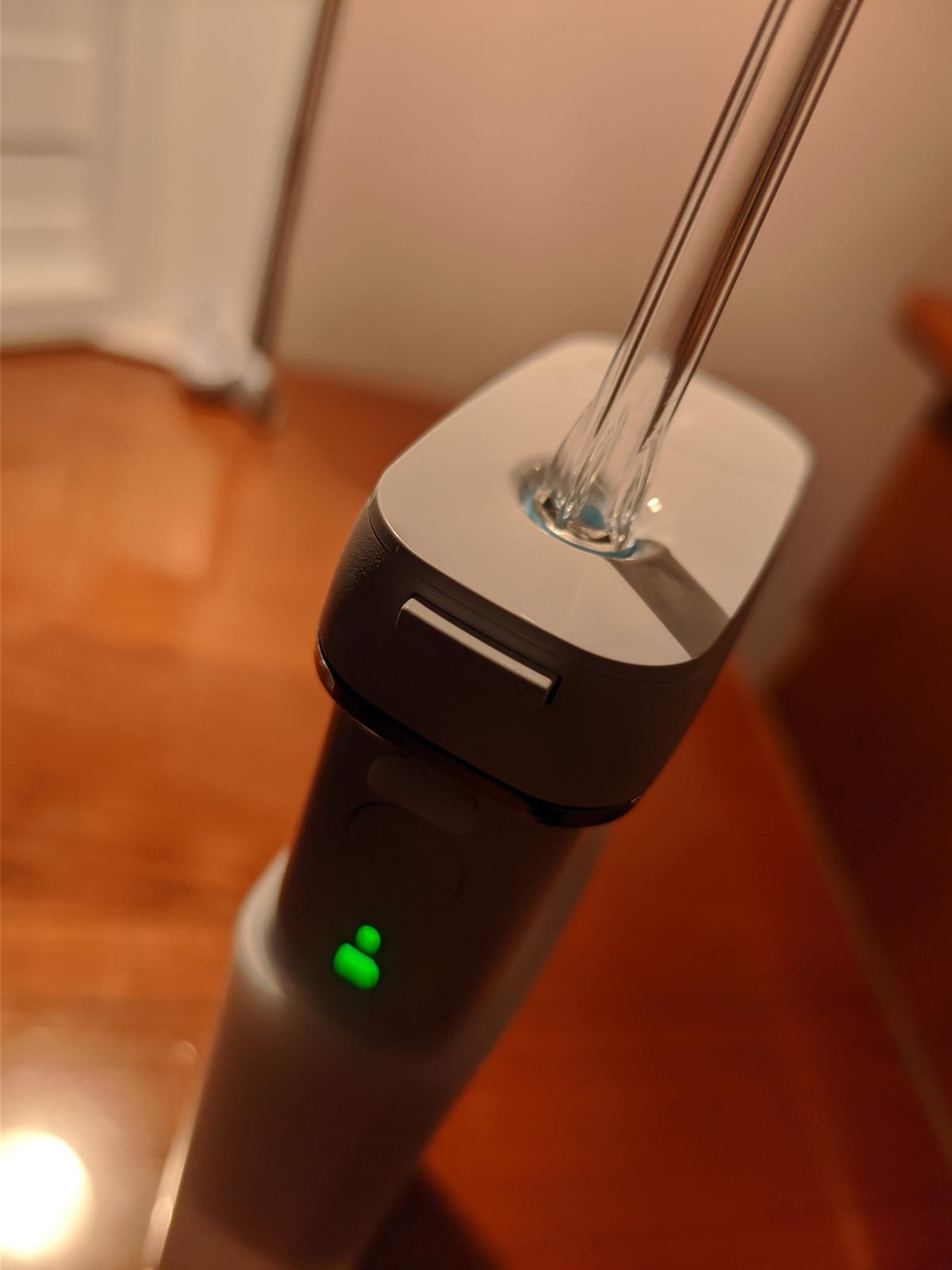 Water Flosser [ Mini Cordless Portable ] Oral Irrigator Water Teeth Cleaner Pick, Telescopic Water Tank, 3 Modes & IPX7 Waterproof, Home & Travel Water Floss for Teeth, Braces Bridges Care (White) customer photo 2