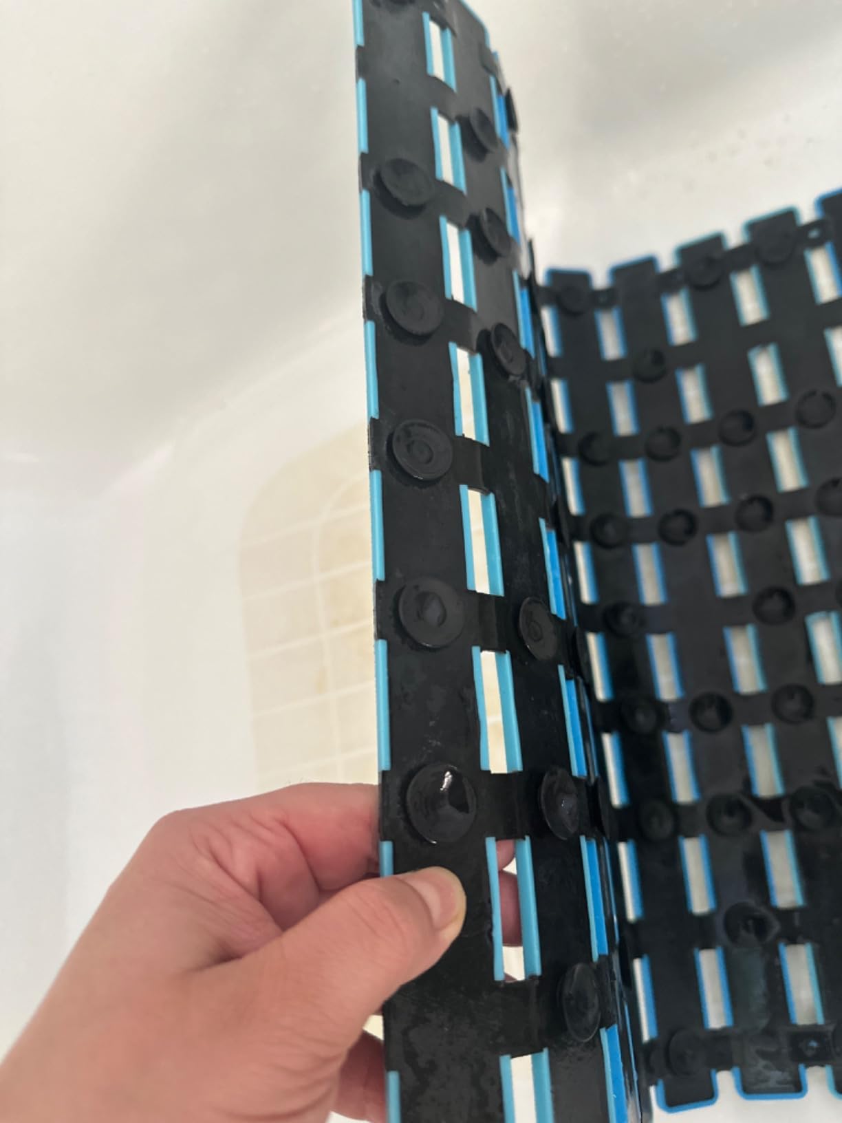 Non Slip Bathtub Mat Double-Layered Shower Floor Mat EZ-Dry Construction, Non-Toxic, BPA Free customer photo 2
