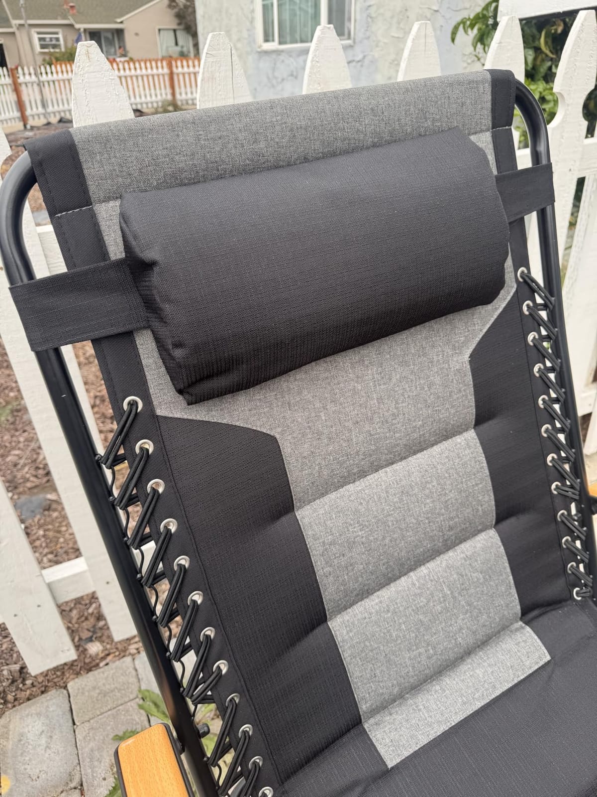 PHI VILLA XXL Padded Zero Gravity Chair, Cup Holder, Light Grey customer photo 1