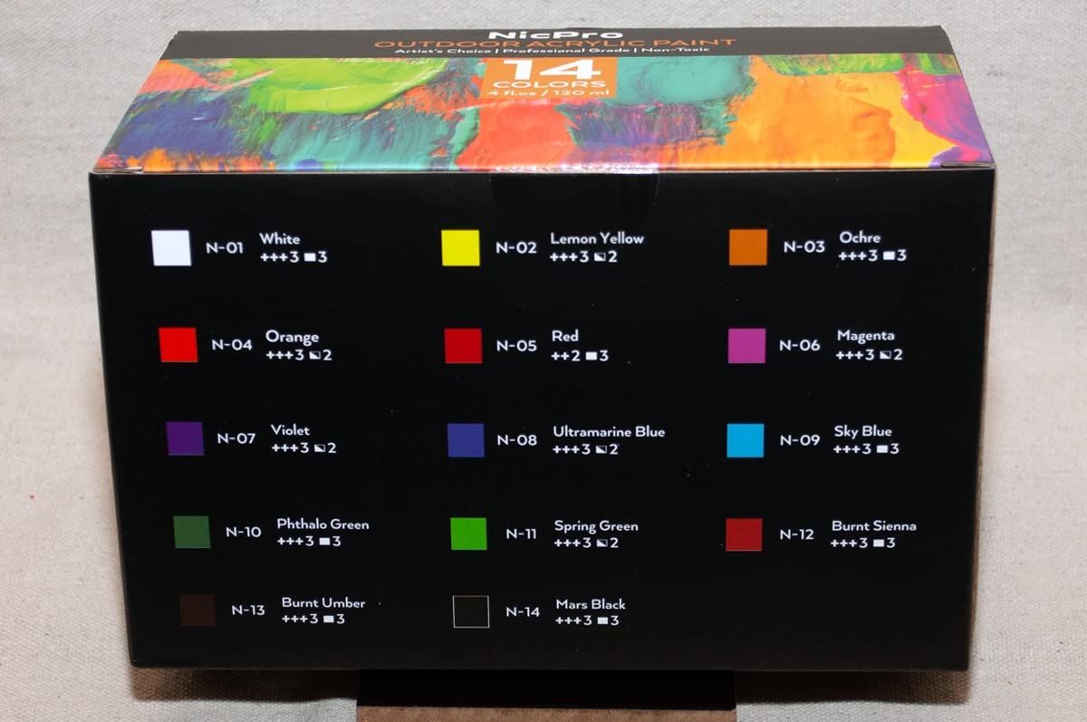 Nicpro 32 Colors Outdoor Acrylic Paint Set, 2oz Waterproof Acrylic Paints customer photo 1
