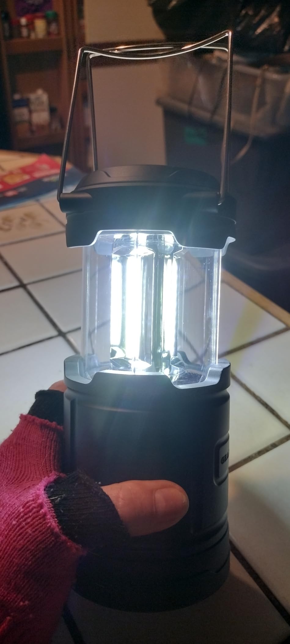 GearLight Camping Lantern - 2 Portable LED Battery Powered Lantern with Magnetic Base and Foldable Hook for Emergency Use or Campsites, Essential Hurricane Survival Kit with Batteries - Black customer photo 2