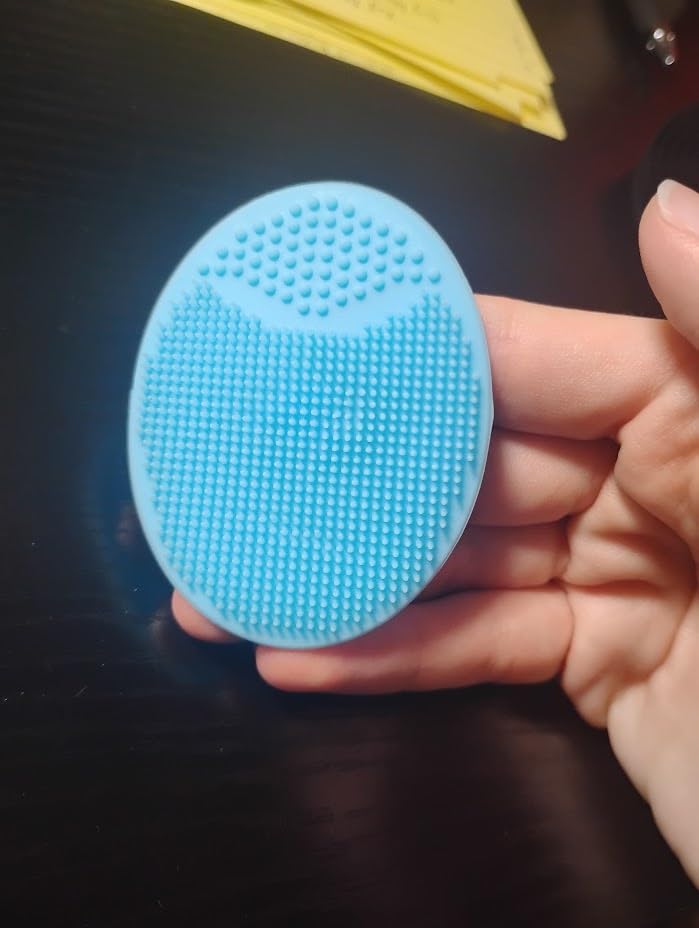 4 Pack Face Scrubber,JEXCULL Soft Silicone Facial Cleansing Brush Face Exfoliator Blackhead Acne Pore Pad Cradle Cap Face Wash Brush for Deep Cleaning Skin Care customer photo 1