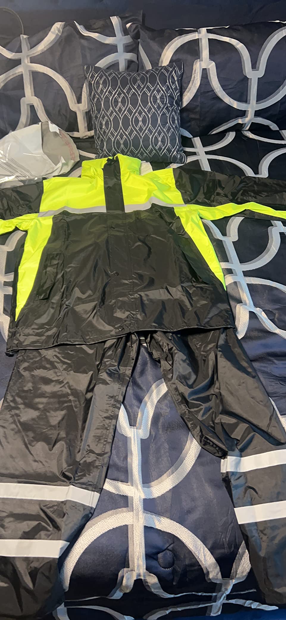 Men's Rain Suit High Visibility Reflective Work Rain Jacket Pants customer photo 2