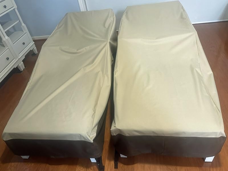 Arcedo Waterproof Outside Lounge Chair Covers 2 Pack, Heavy Duty Patio Chaise Lounge Covers for Outdoor Furniture, Protect Your Pool Chairs in Winter, 80