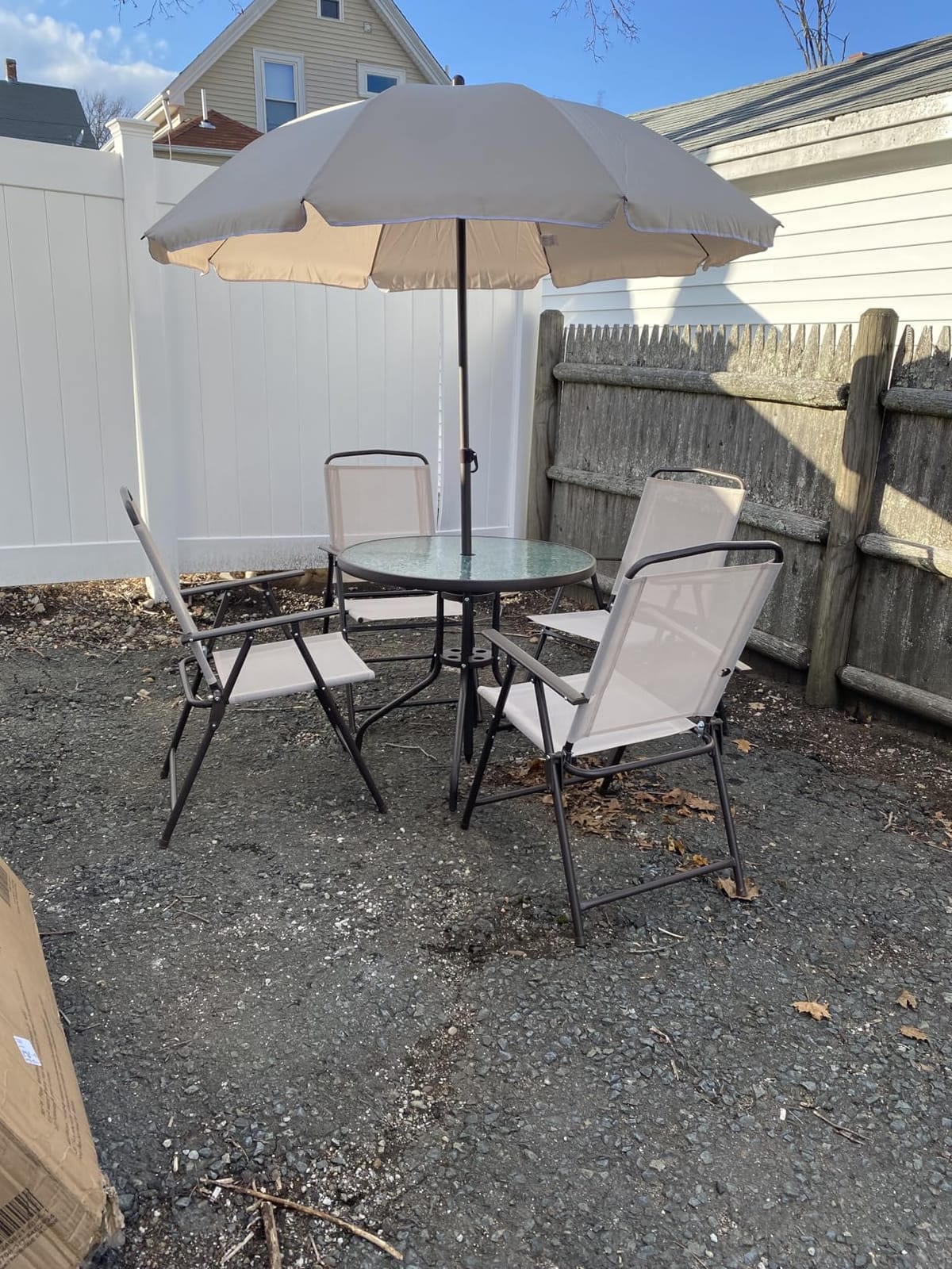Outsunny 6 Piece Outdoor Patio Dining Set for 4 with Umbrella Black/Coffee customer photo 2