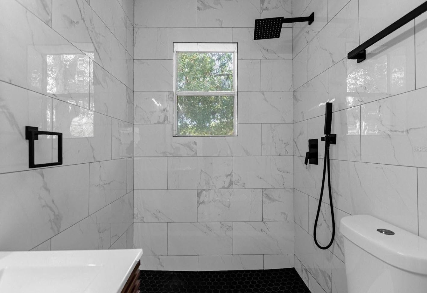 Aolemi Shower System with Rain Head and Handheld, 12-Inch, Matte Black | High-Pressure Shower Faucet Set with Dual-Function Handheld, Rough-In Valve, 1.8 GPM, Wall-Mount Trim Kit customer photo 2