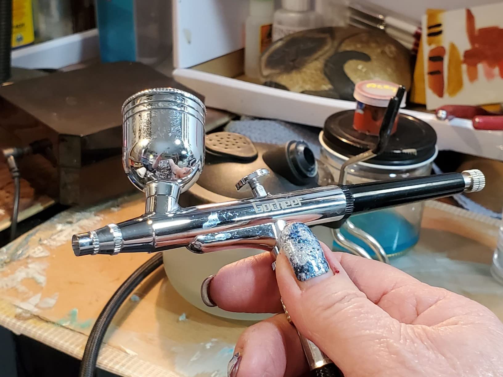 Pixiss Airbrush Cleaner Kit With Brush Cleaner Solution, Holder, and Pot customer photo 2