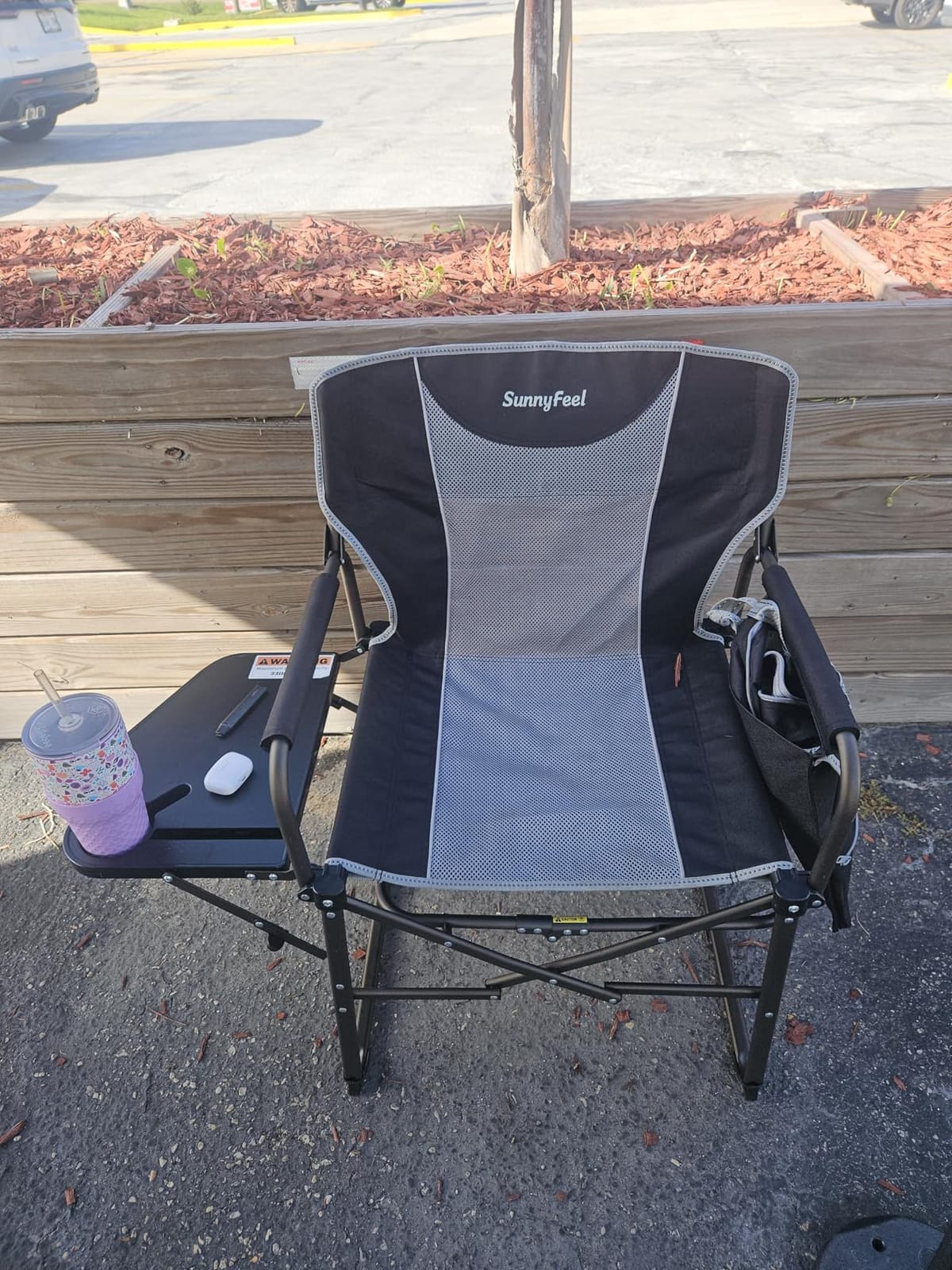 SUNNYFEEL Oversized Camping Chair Portable Directors Chairs with Side Table customer photo 2