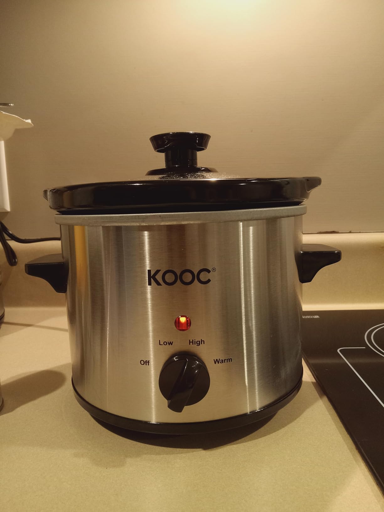 KOOC Small Slow Cooker, Free Liners Included for Easy Clean-up, Upgraded Ceramic pot, Adjustable Temp, Nutrient Loss Reduction, Stainless Steel, Round (Black, 2-Quart) customer photo 1
