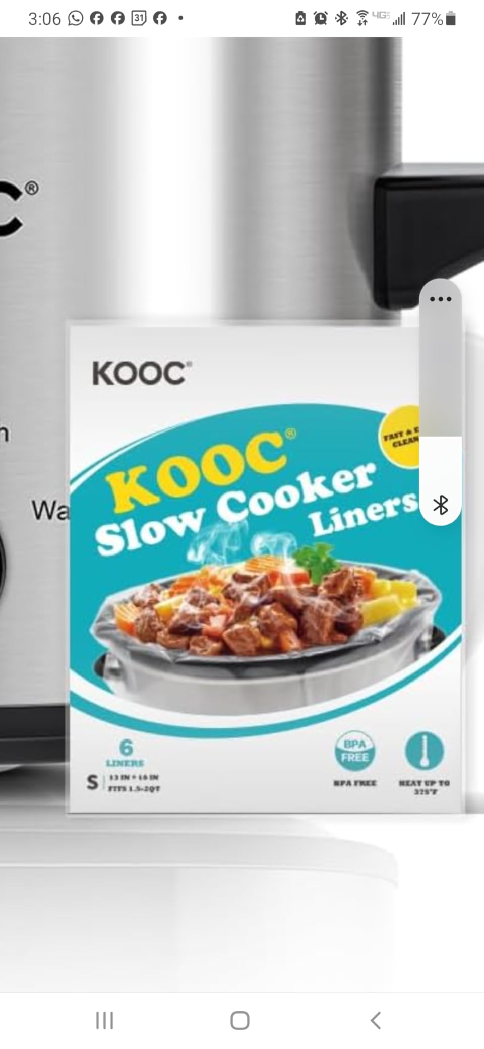 KOOC Small Slow Cooker, Free Liners Included for Easy Clean-up, Upgraded Ceramic pot, Adjustable Temp, Nutrient Loss Reduction, Stainless Steel, Round (Black, 2-Quart) customer photo 2