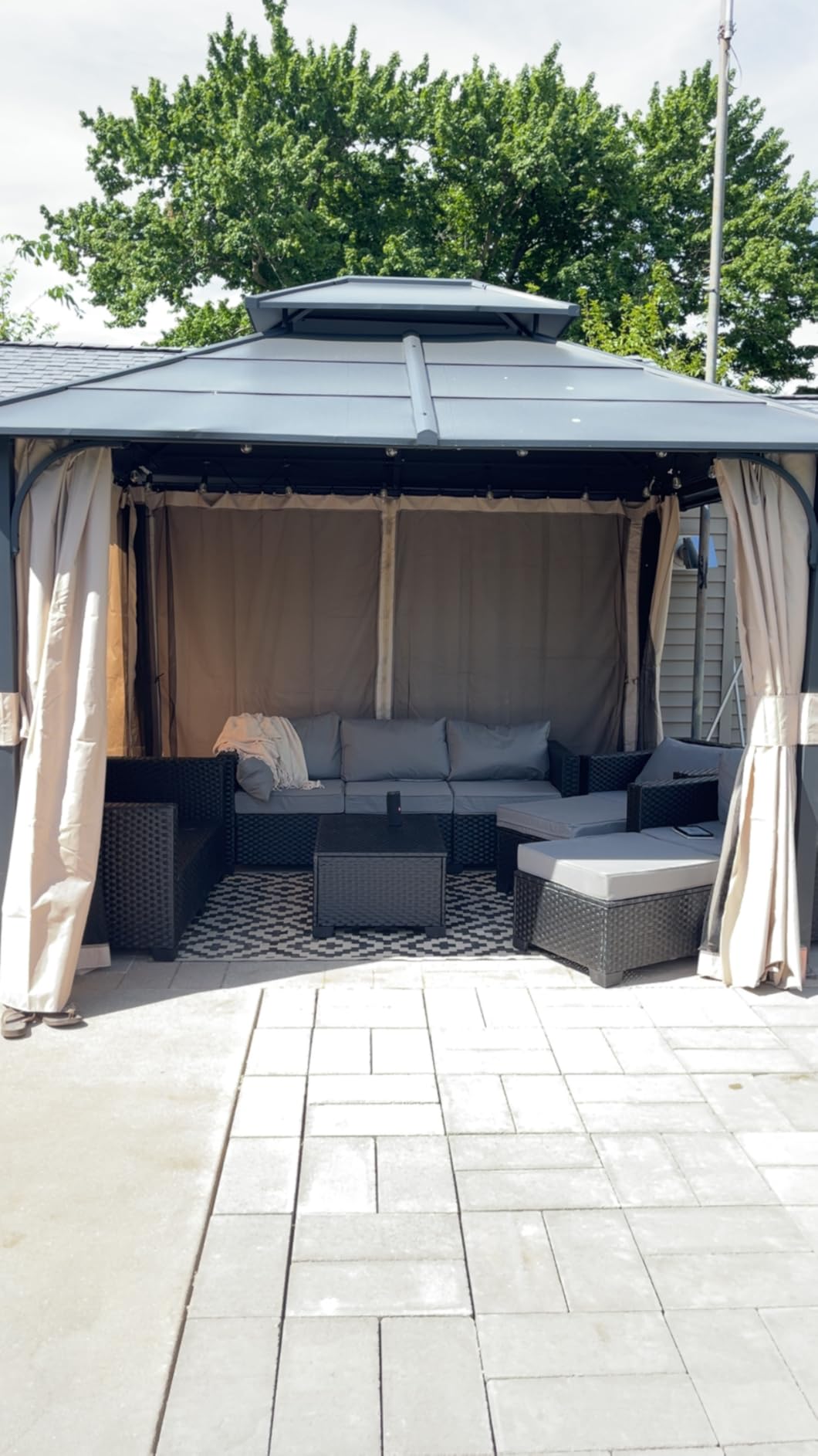 Rattaner Patio Furniture Sets 7 Pieces Outdoor Furniture Sectional Patio Couches Set with Storage Table Light Grey Cushions customer photo 2