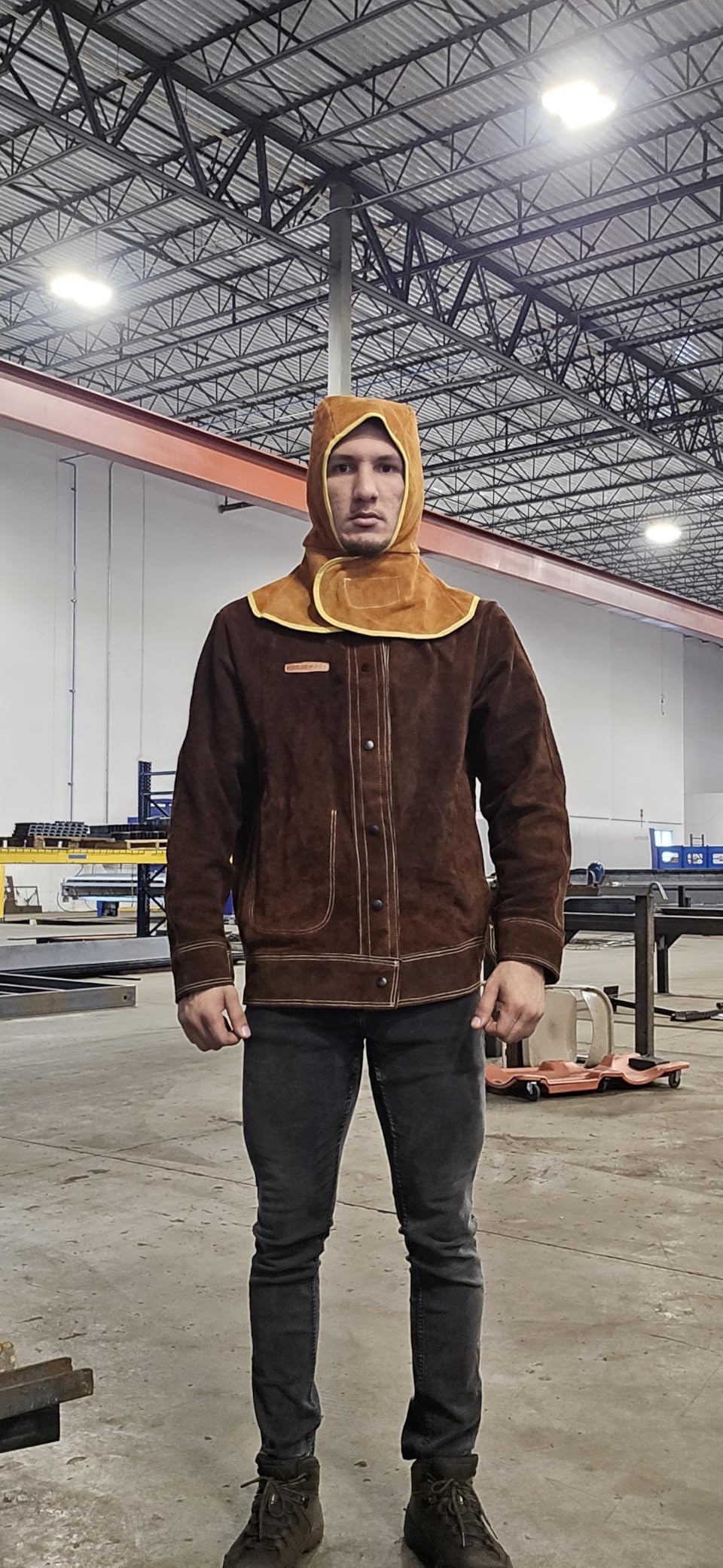 YESWELDER Leather Welding Jacket | Heavy Duty Heat Flame Resistant for Men Women welder jacket Welding Coat customer photo 1
