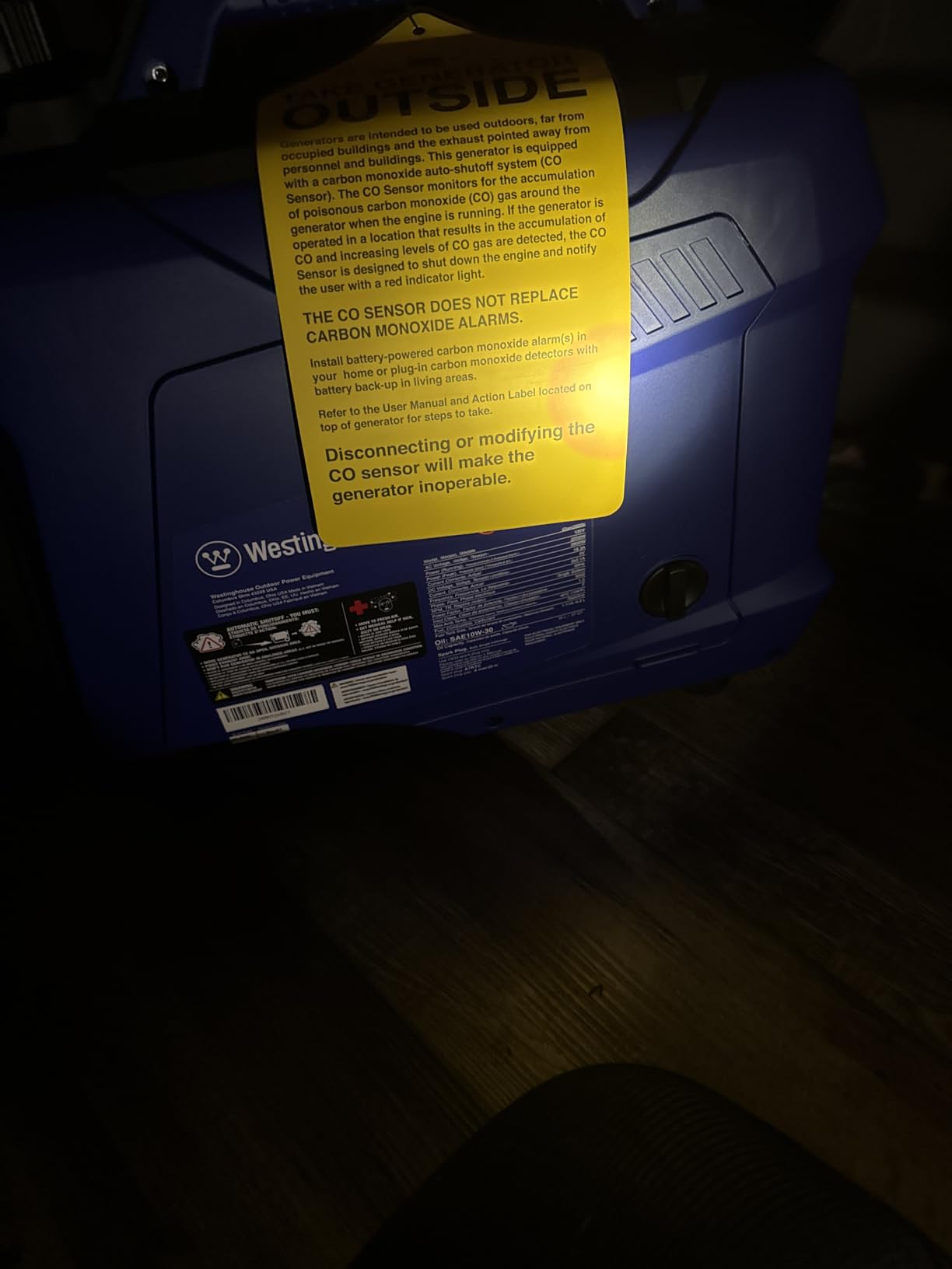 Westinghouse 2800 Peak Watt Super Quiet & Lightweight Portable Inverter Generator, Gas Powered, CO Sensor, Parallel Capable, Long Run Time customer photo 1