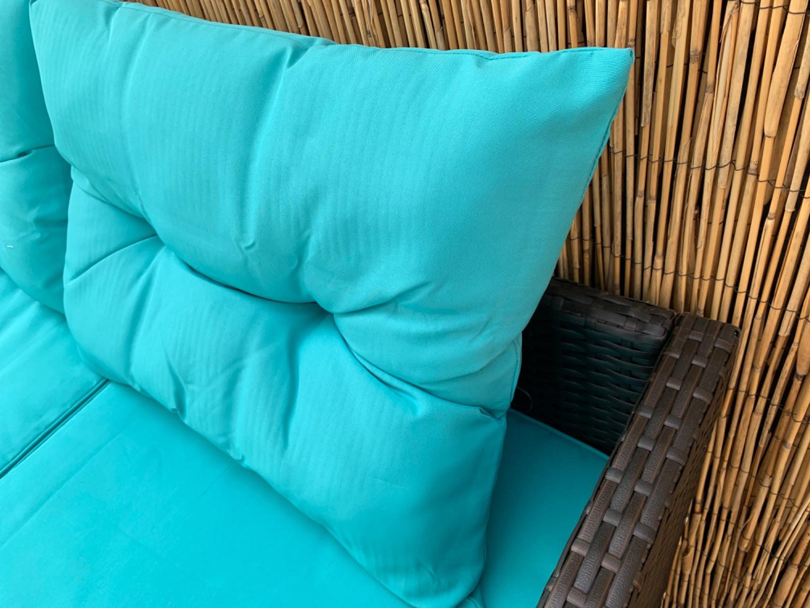 Tangkula 3 Pieces Patio Conversation Set, Outdoor PE Rattan Wicker Furniture Set W/Cozy Cushions, All Weather Sectional Sofa Set W/Tempered Glass Coffee Table for Poolside, Backyard, Garden customer photo 1