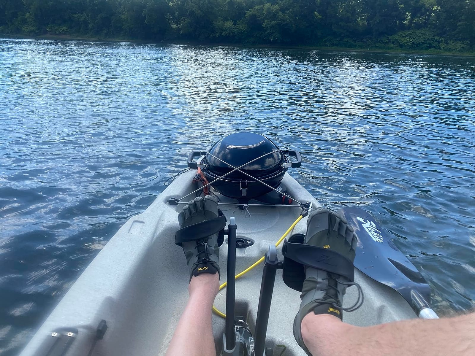 Canoe Anchor Grip - Boat, Float Tube & Kayak Fishing Accessories, Kayaking Equipment - Brush Clamp Anchor with Teeth - Gripper with 15ft Paracord - Rubber Grips - Coated Steel - customer photo 2