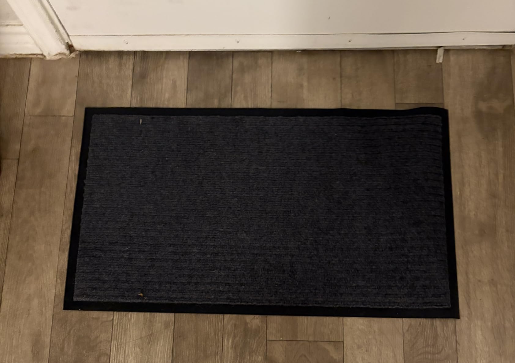 Yimobra Welcome Mat, Heavy Duty Sturdy Door Mats for Home Entrance Outdoor Indoor, Front Doormat for Outside Patio Floor Entry Porch Garage Office, Waterproof, Low Profile, 29.5x17, Black Grey customer photo 2