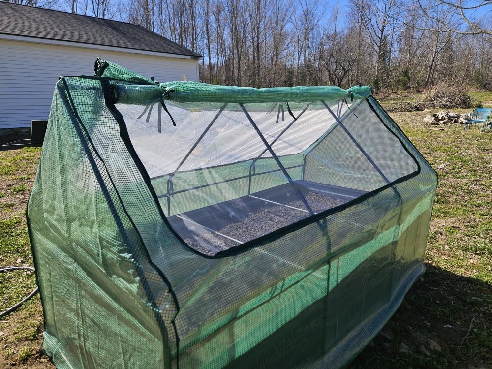 Quictent 6x3x1ft Galvanized Raised Garden Bed with Cover | Metal Planter Bottomless Box, Large Screen Windows Mini Greenhouse 20pcs T-Tags 1 Pair Gloves Outdoor Green customer photo 1