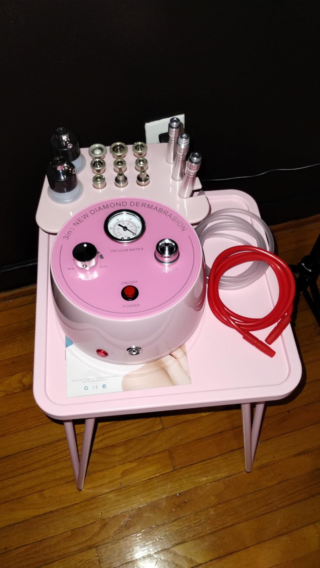 Diamond Microdermabrasion Machine Professional Plus, 3 in 1 Pink Diamond Dermabrasion Facial Beauty Equipment Skin Care for Vacuum Blackhead Removal & Spray, Suction Power 0-70 cmHg customer photo 2