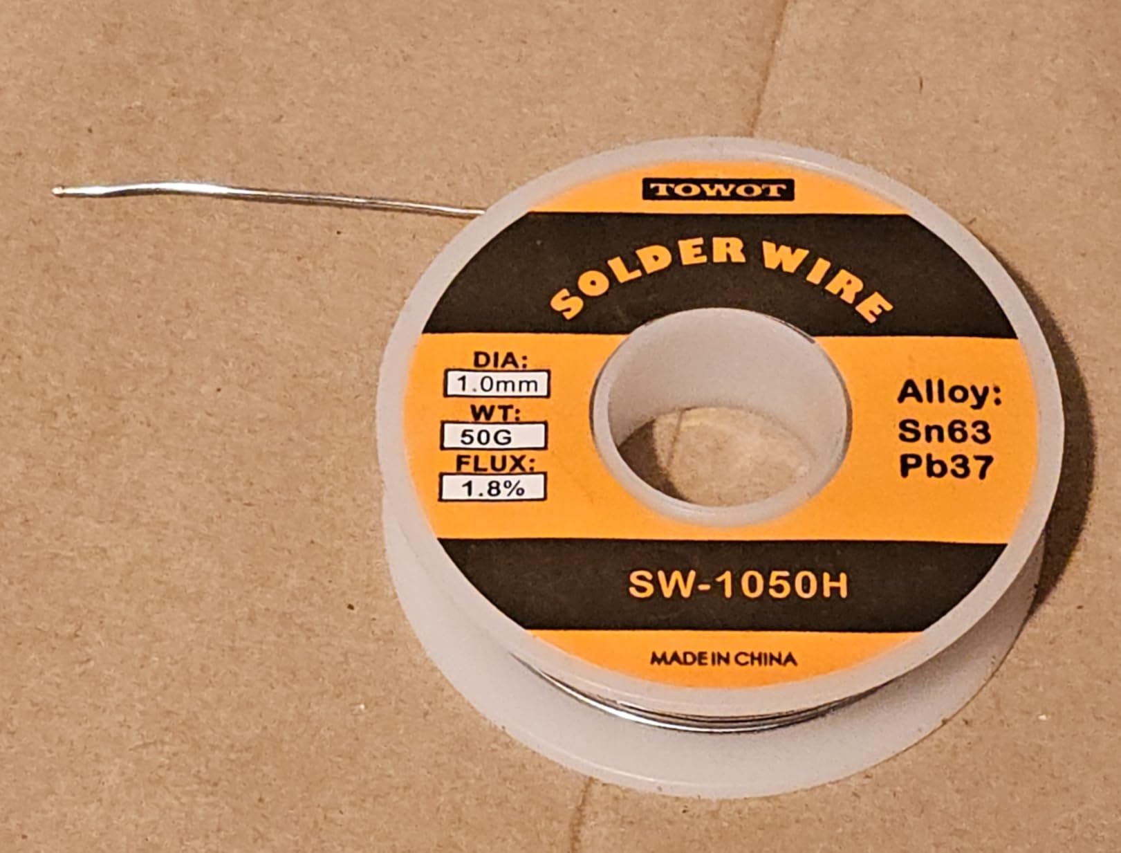 TOWOT 63-37 High Purity Tin Lead Rosin Core Solder Wire for Electrical Soldering, Content 1.8% Solder Flux (1.0mm, 50g) customer photo 1