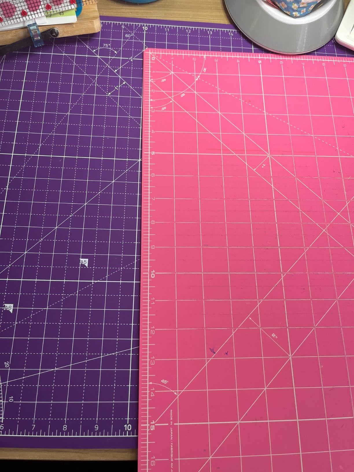 Elan Cutting Mat A2 Pink & Purple, Self Healing Cutting Mat 18x24 Inch, 5-Ply Craft Board Pink, Hobby Board for Crafts 18x24 Inch customer photo 1