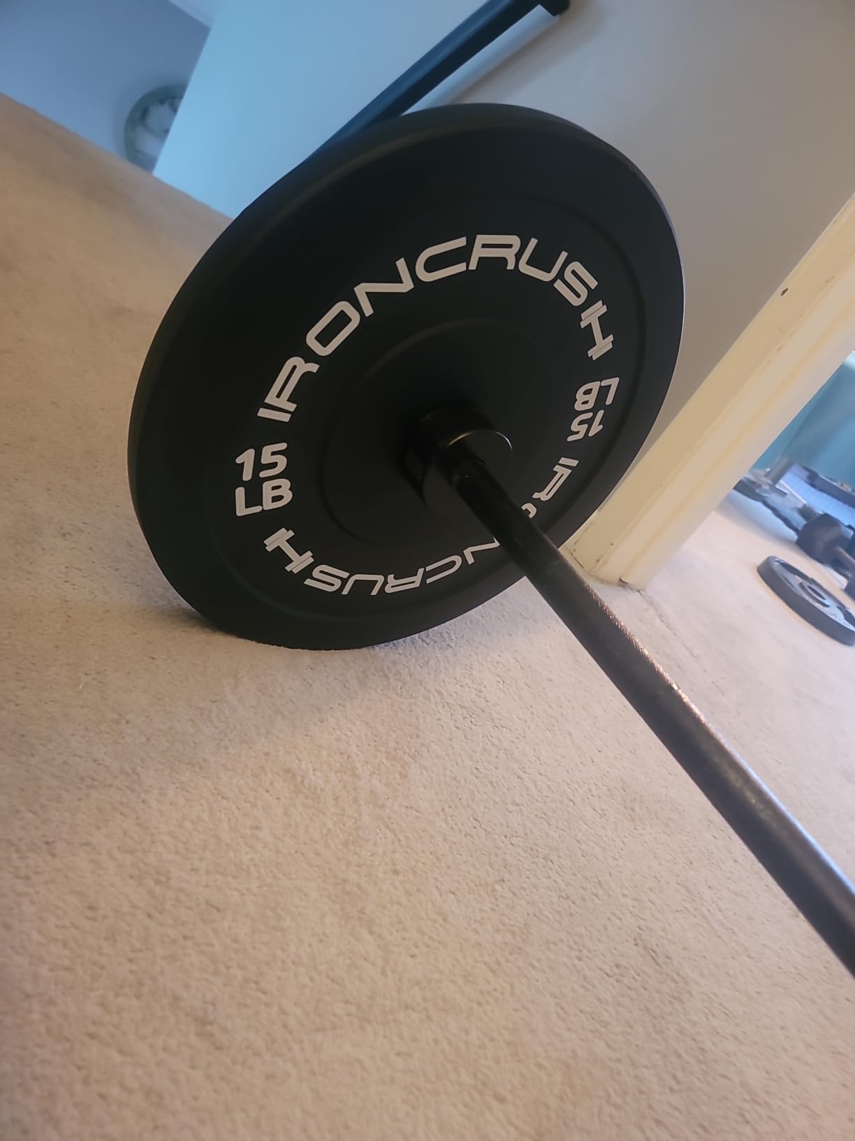 Iron Crush Olympic Bumper Plates Set - Virgin Rubber Weights for Strength Training - Fits 2